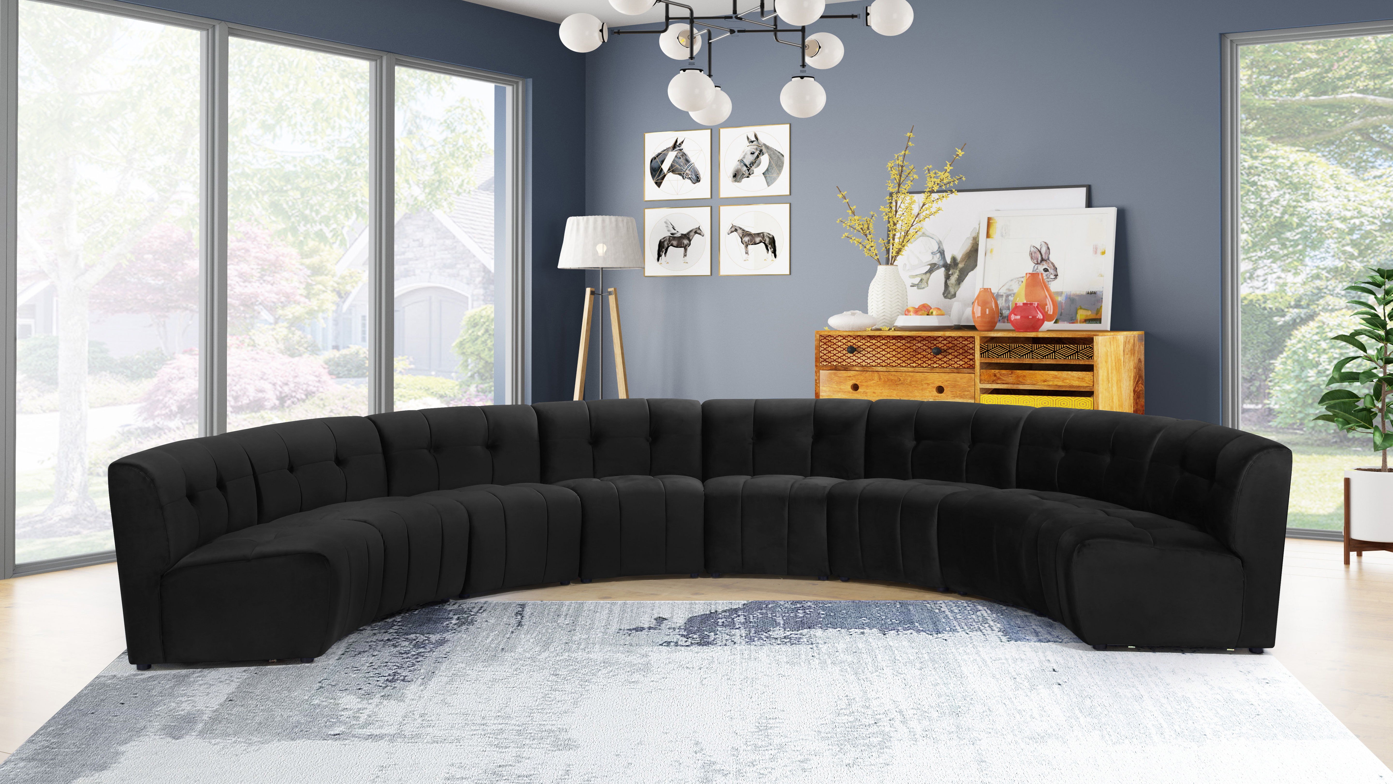 Limitless - 8 Piece Modular Sectional - Black
