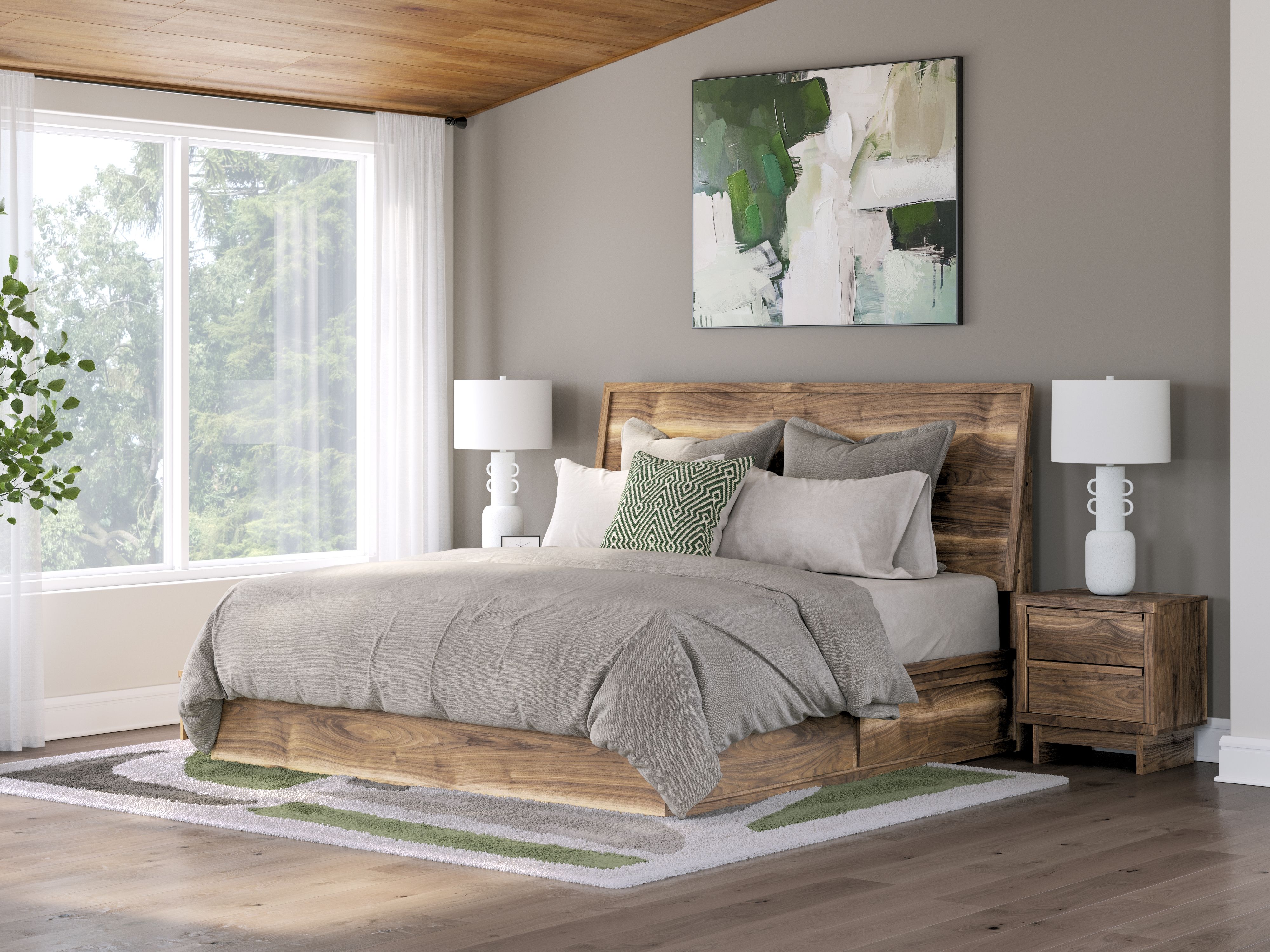 Chirason - King Panel Bed With Storage - Brown