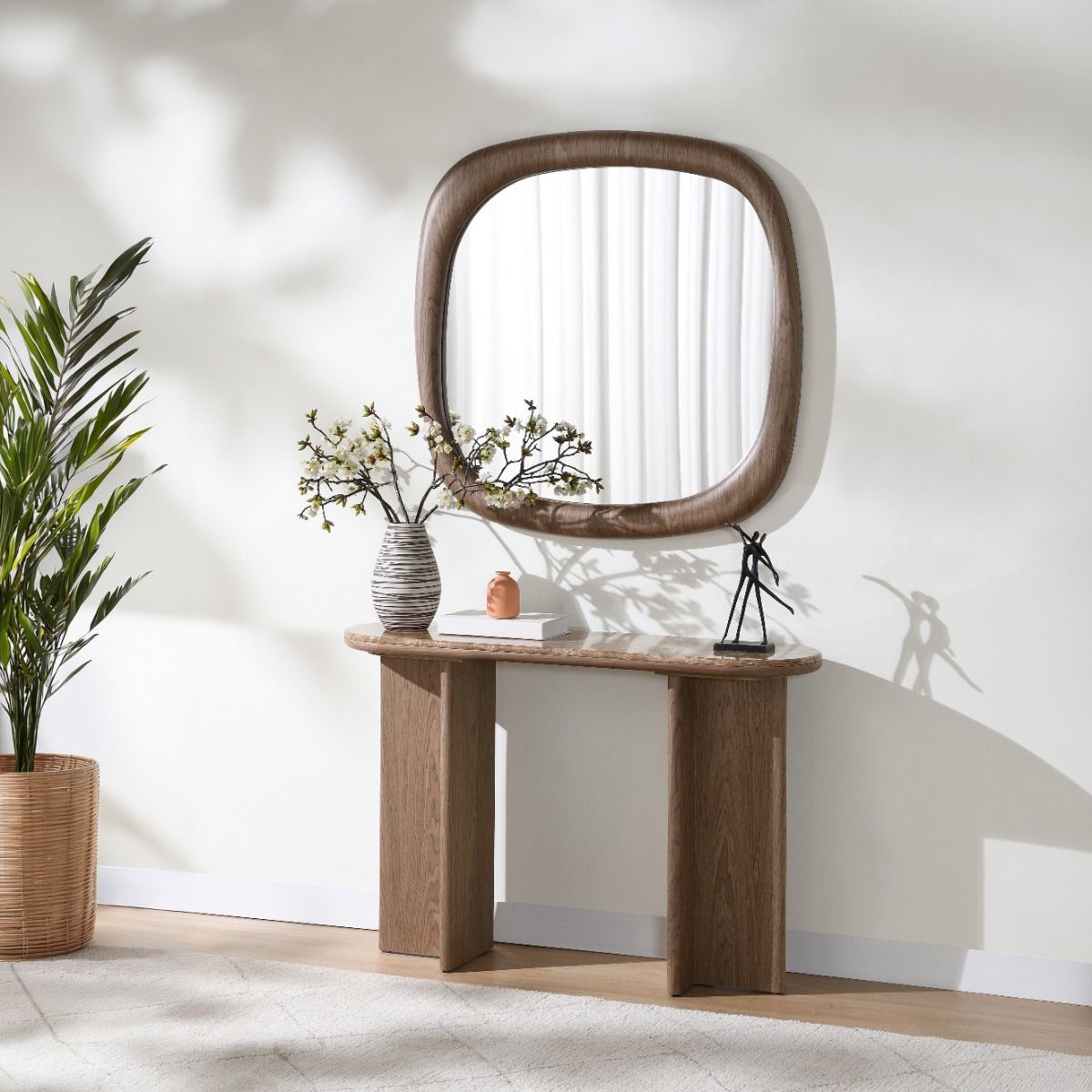 Markku - Aceent Mirror - Oak, dark brown