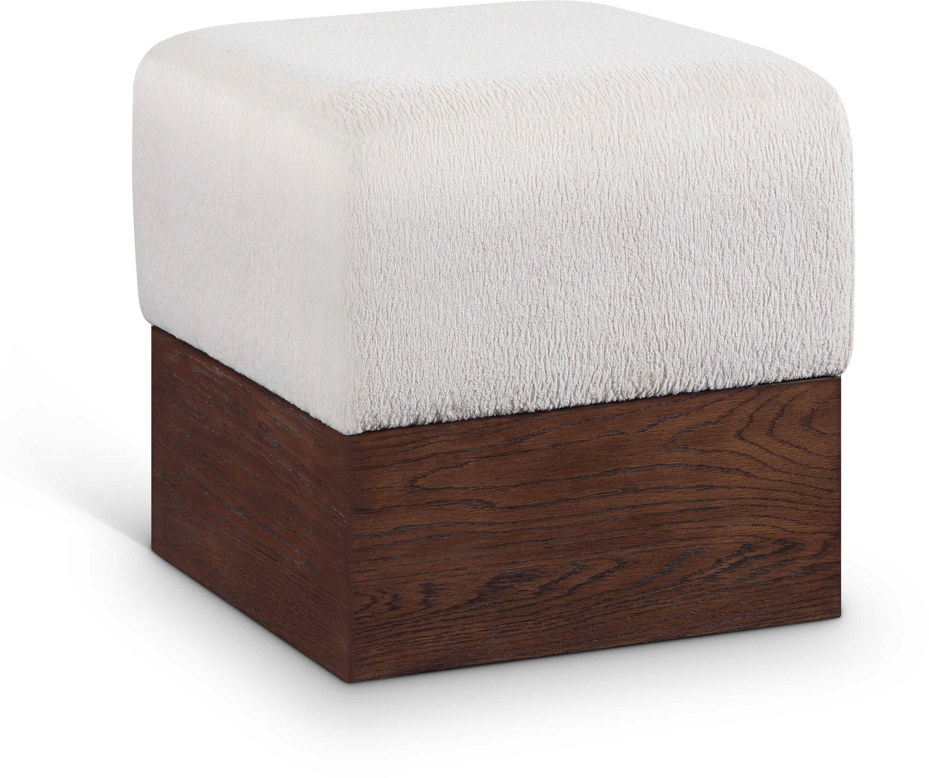Havre - Ottoman / Stool With Brown Base - Beige