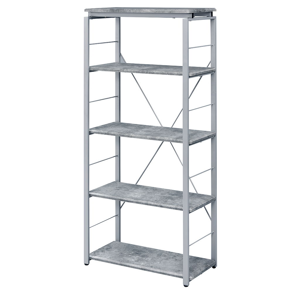 Jurgen - Bookshelf - Faux Concrete & Silver, silver, view 2