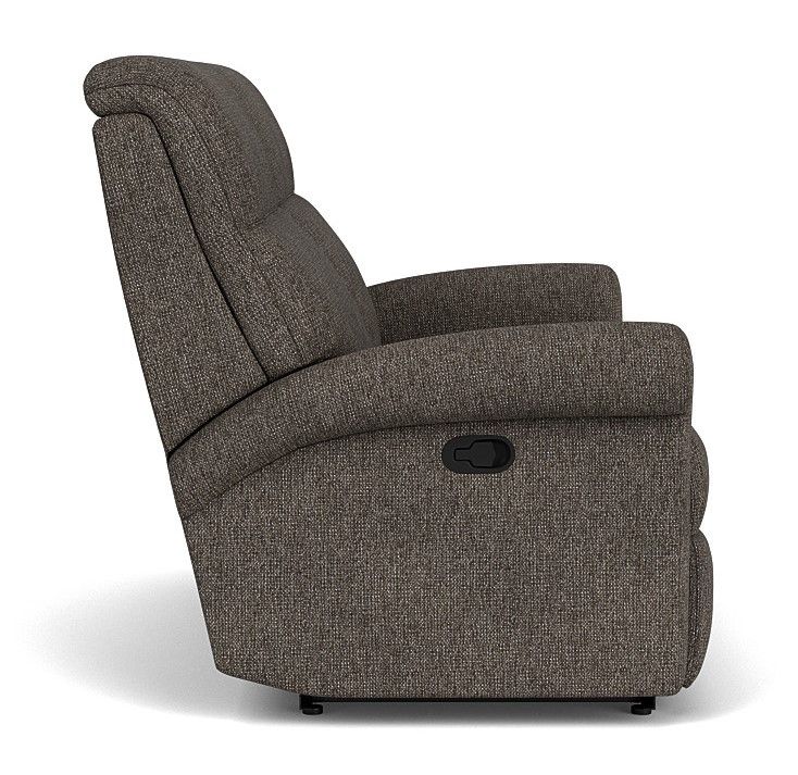 Davis - Transitional Fabric Reclining Loveseat, dark gray, view 6