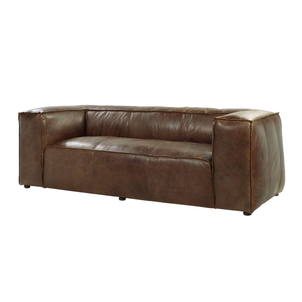 Brancaster - Sofa - Retro Brown Top Grain Leather, dark brown