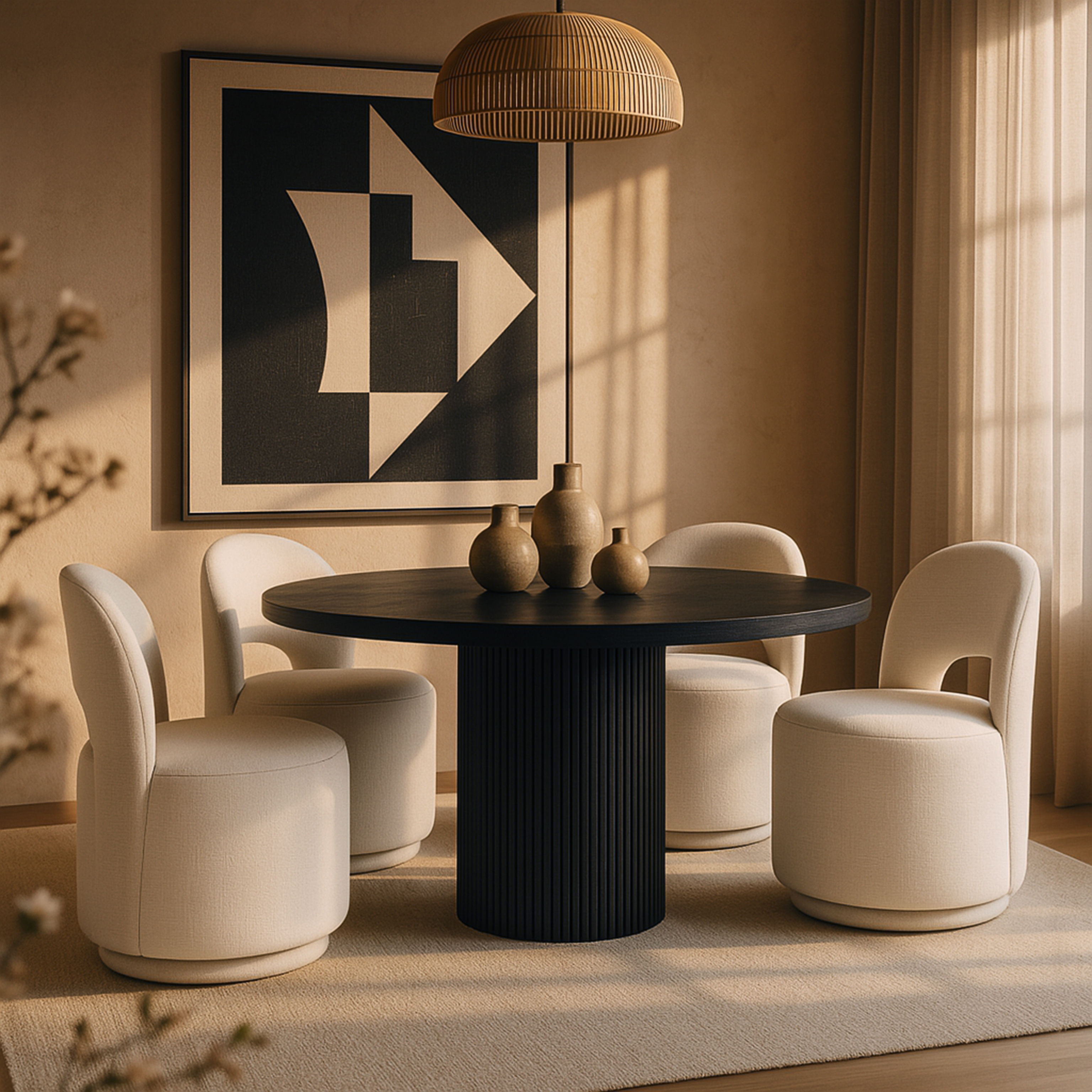 Cirelle - Linen Textured Performance Fabric Dining Chair (Set of 2) - Cream