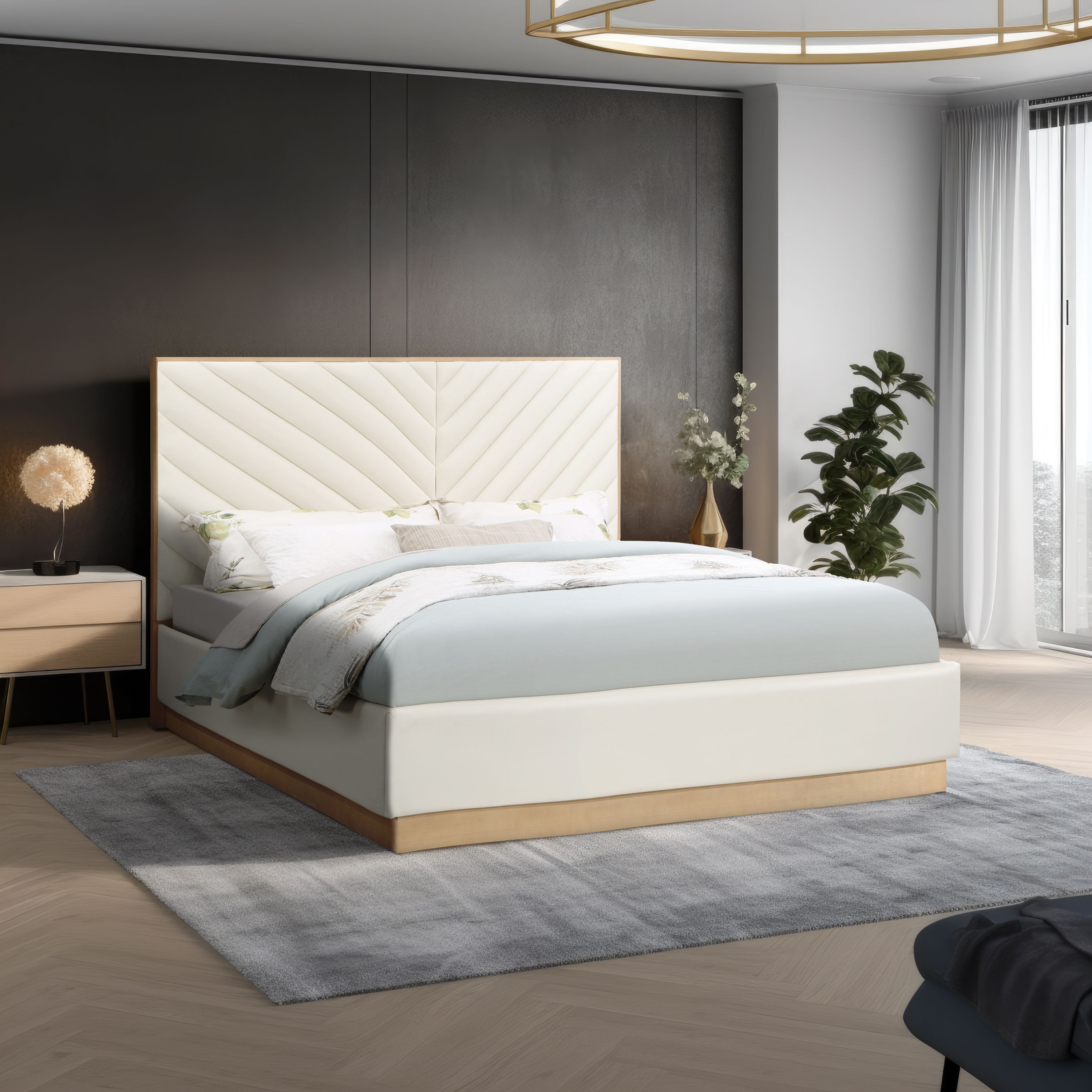 Casa - King Bed - Cream