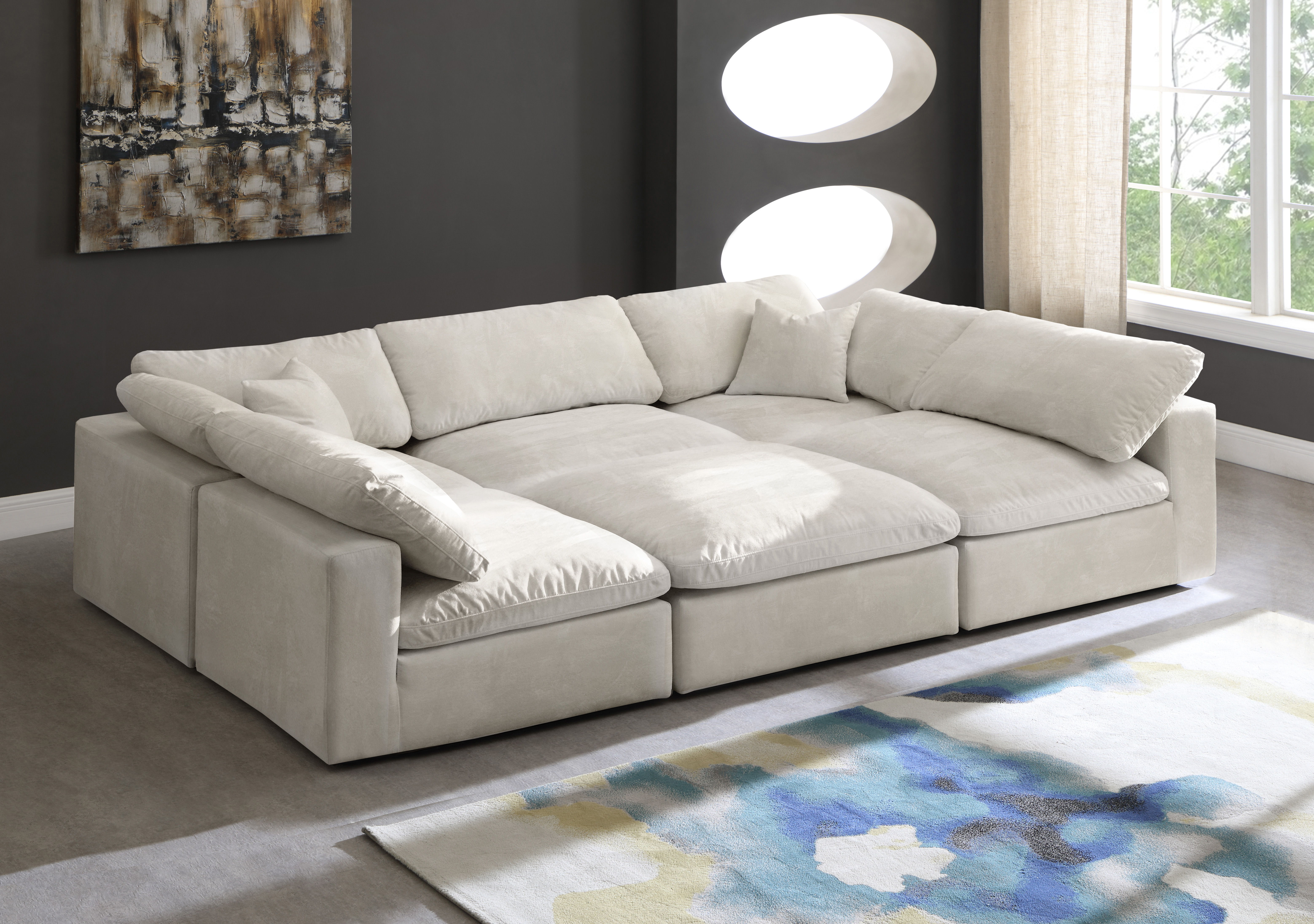 Cozy - 6 Piece Modular Sectional - Beige