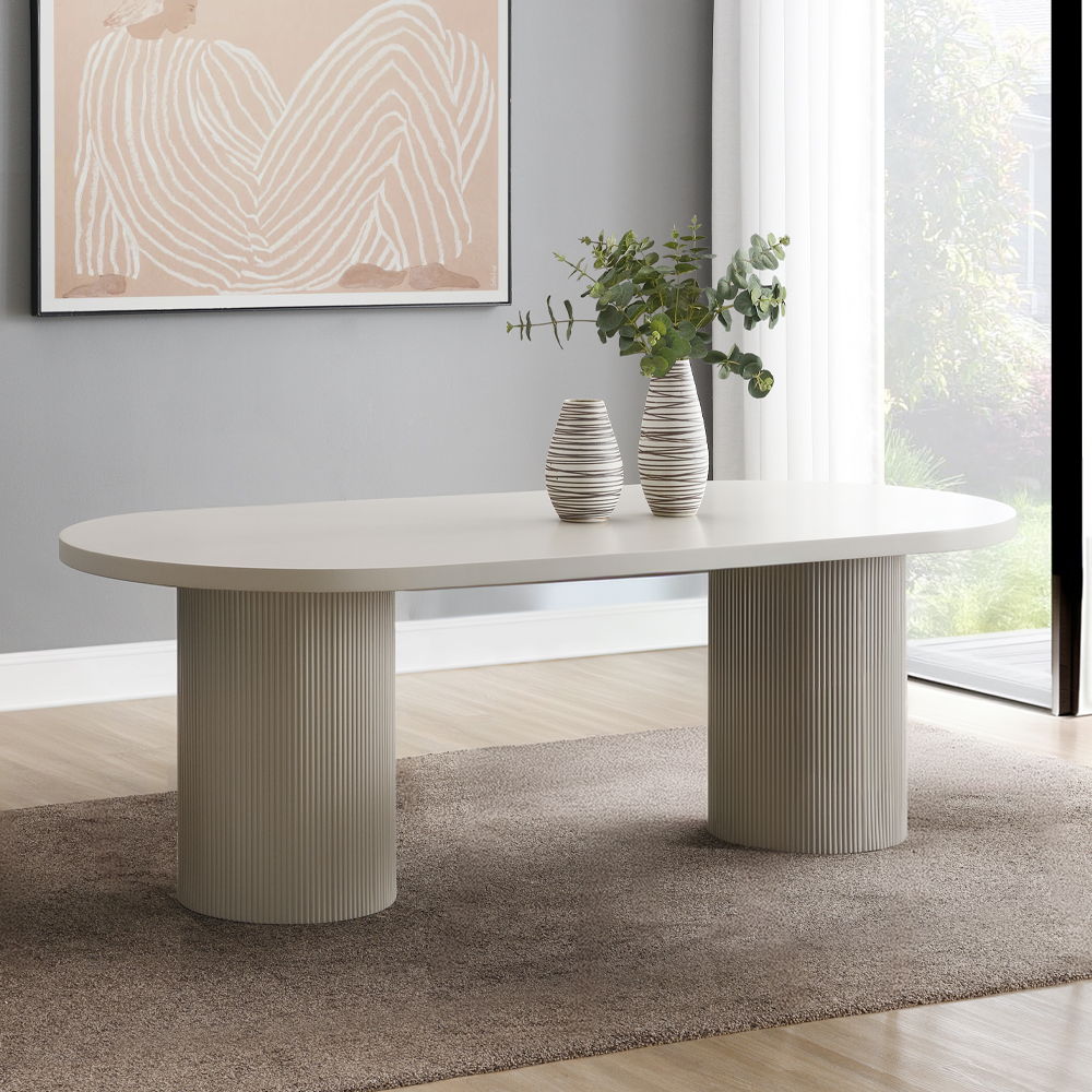 Laela - Dining Table - White, white