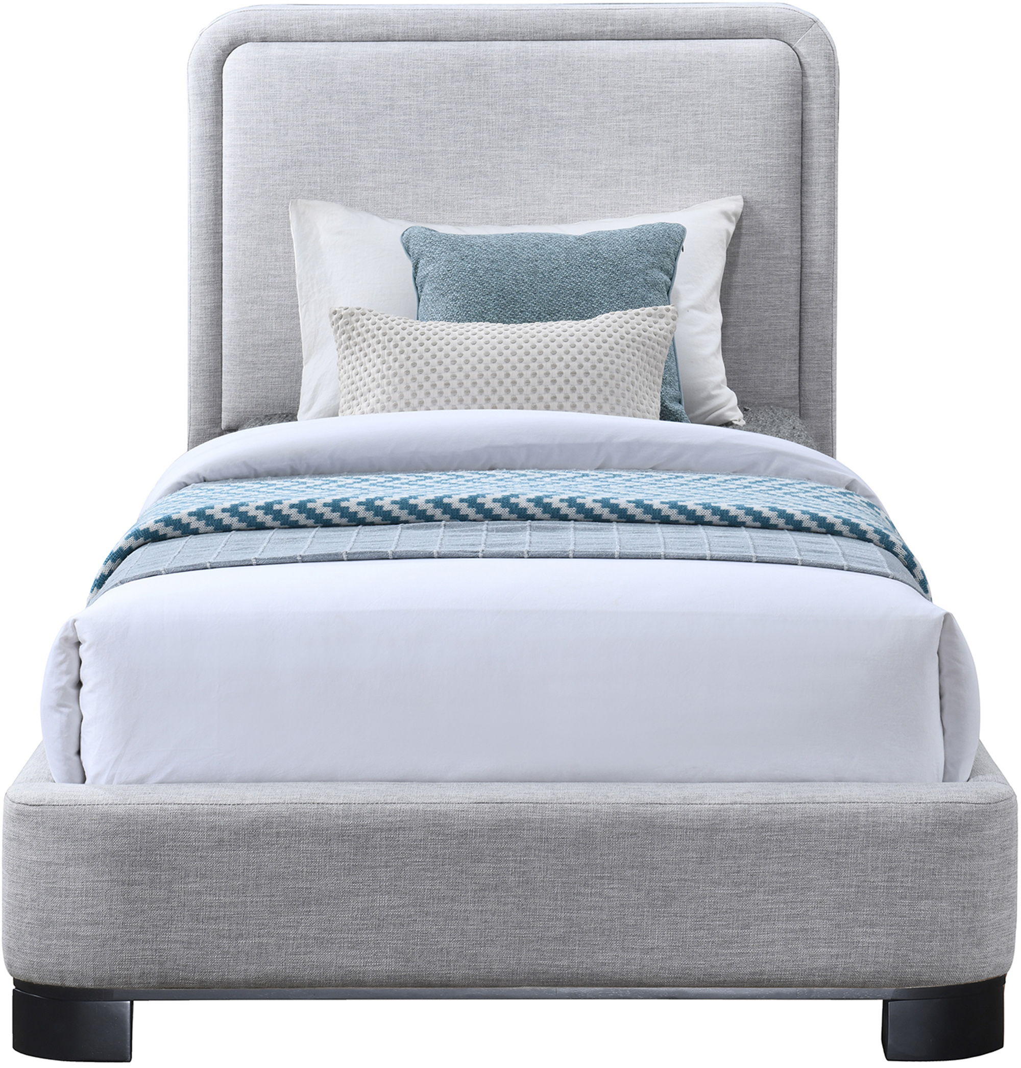 Nolita - Twin Bed With Black Base - Gray