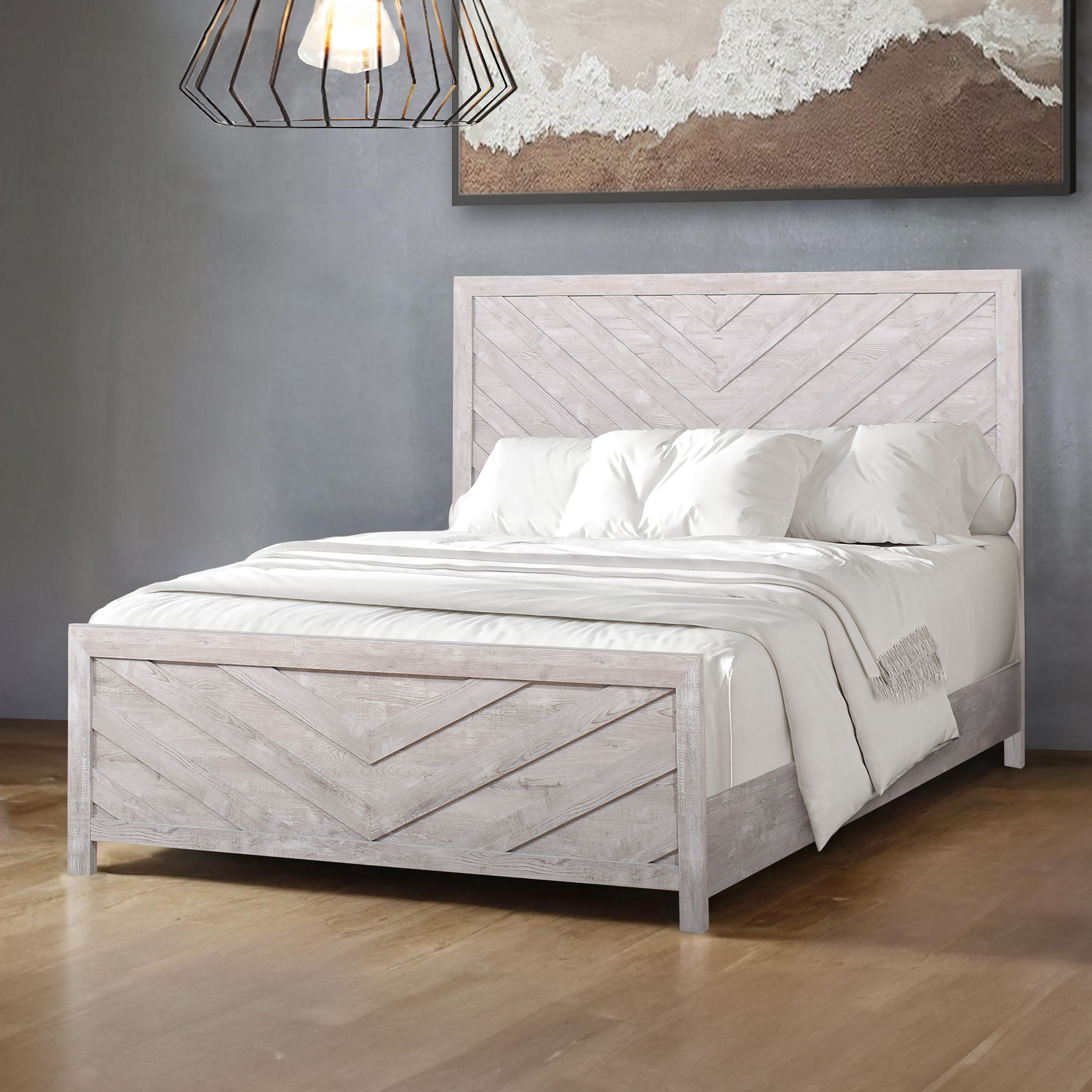 Biscayne - 6/6 Eastern King Bed - Driftwood, light gray