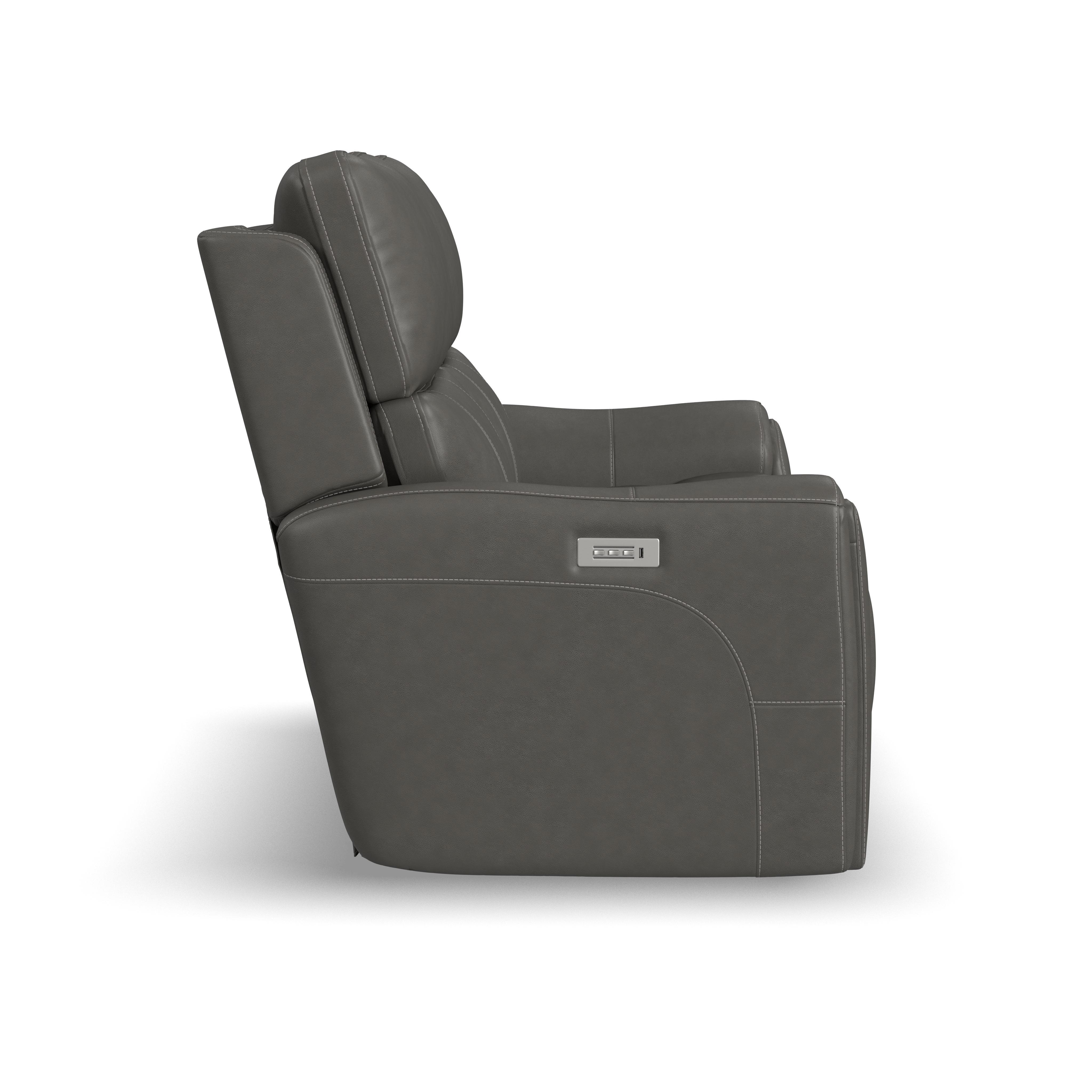 Carter - Power Reclining Loveseat With Power Headrests & Lumbar - Smoke, dark gray, view 3