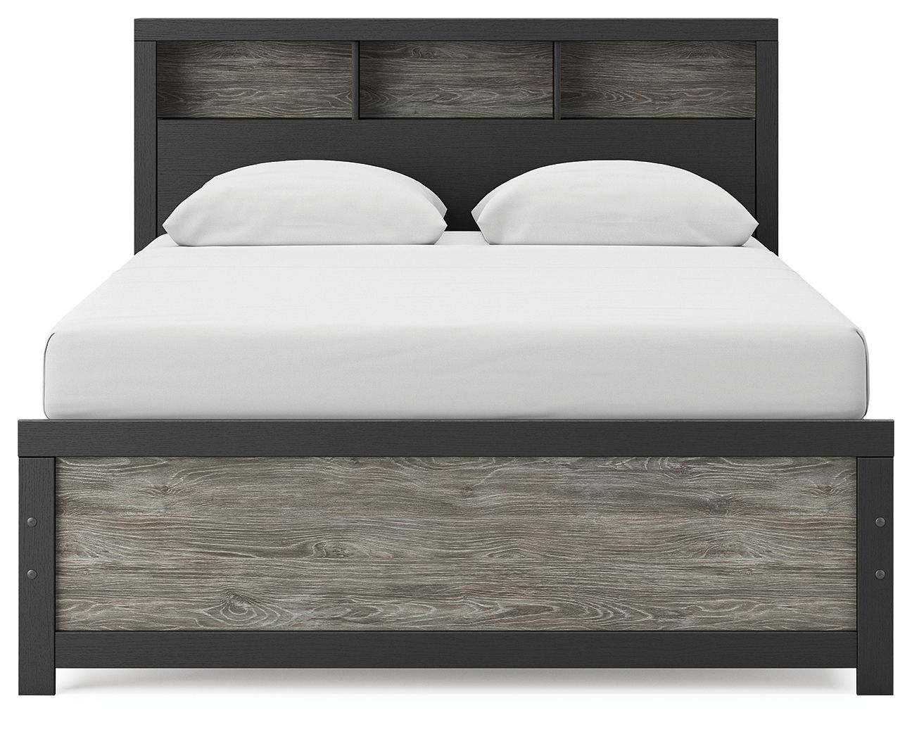 Broachmyn - Queen Bookcase Bed - Black / Gray