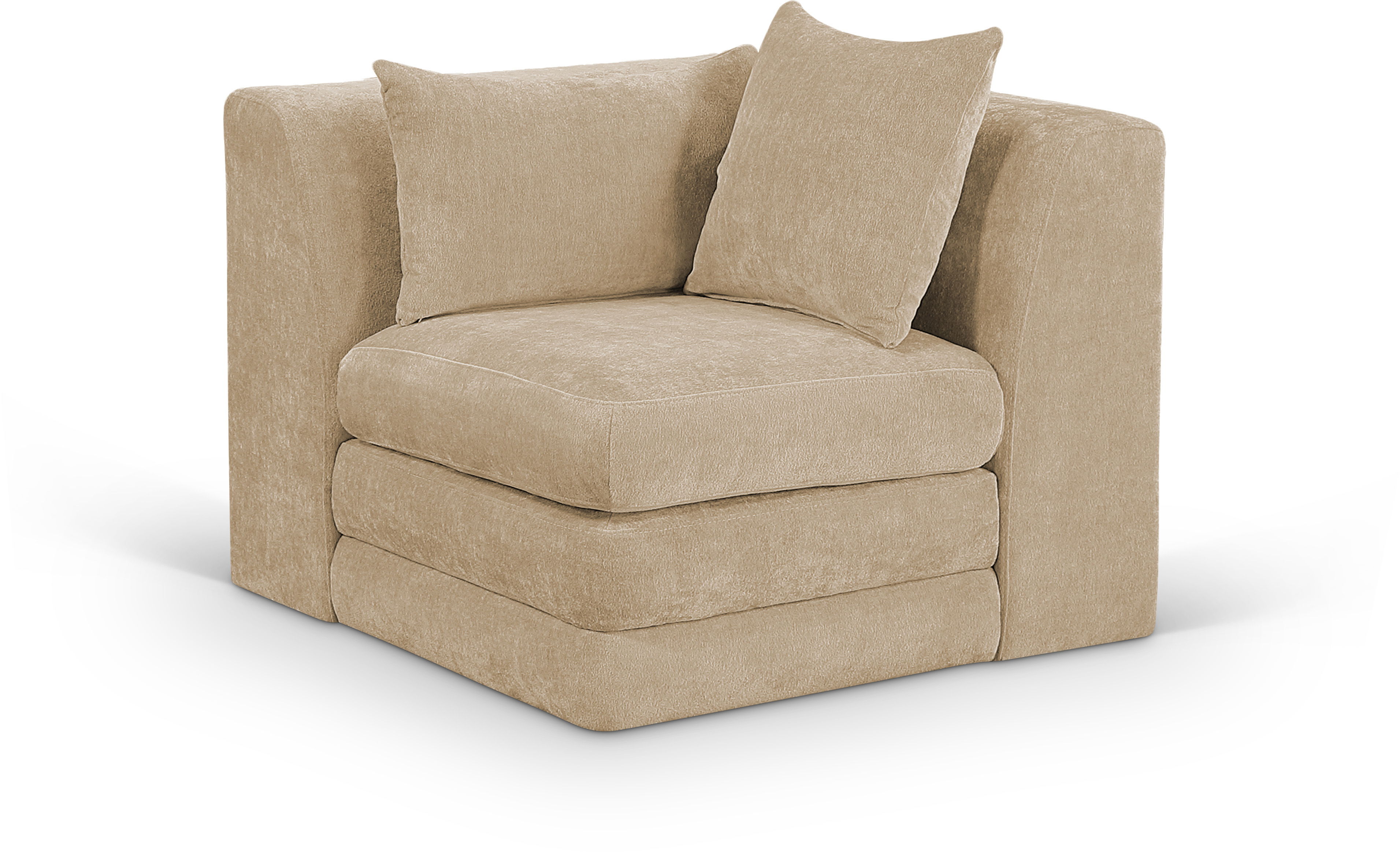 Chenille Fabric Upholstered Modular Corner Chair