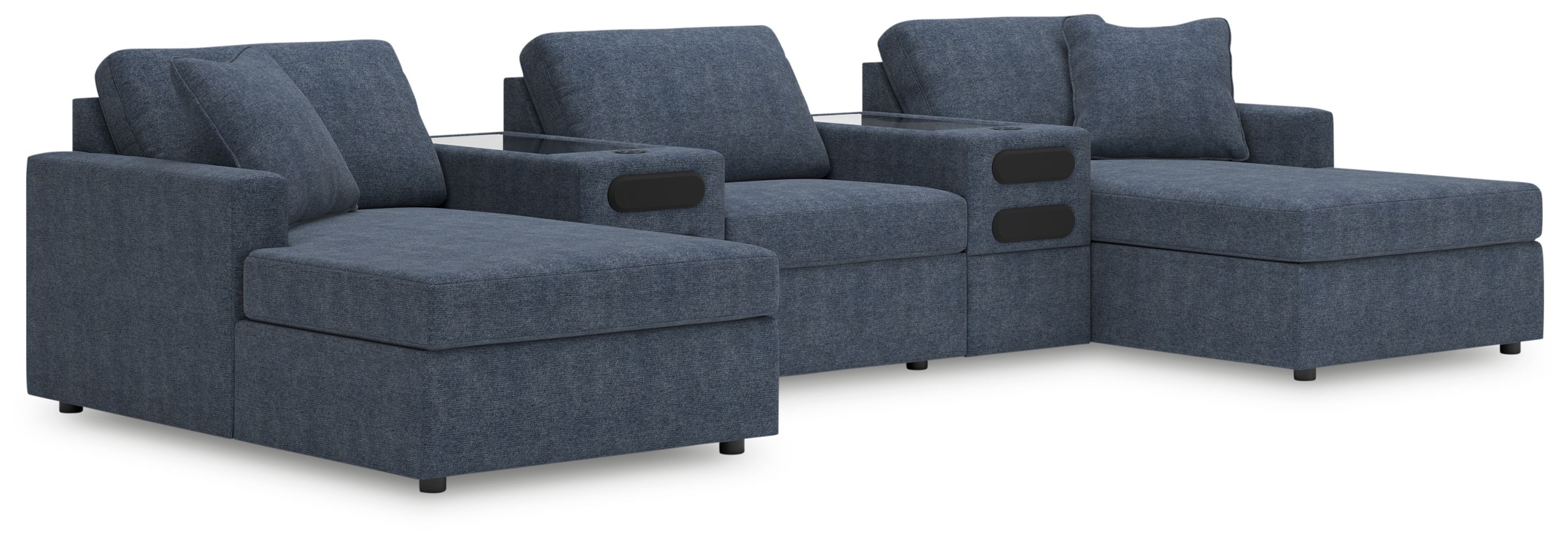 5 Pc · Double Chaise Sectional With Audio System Consoles