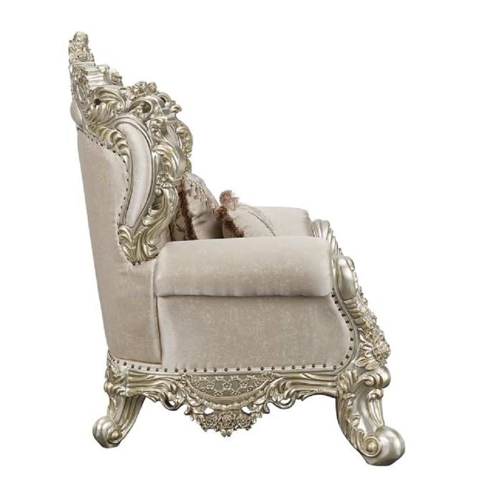 Danae - Chair With 2 Pillows - Fabric, Champagne & Gold, beige, view 2