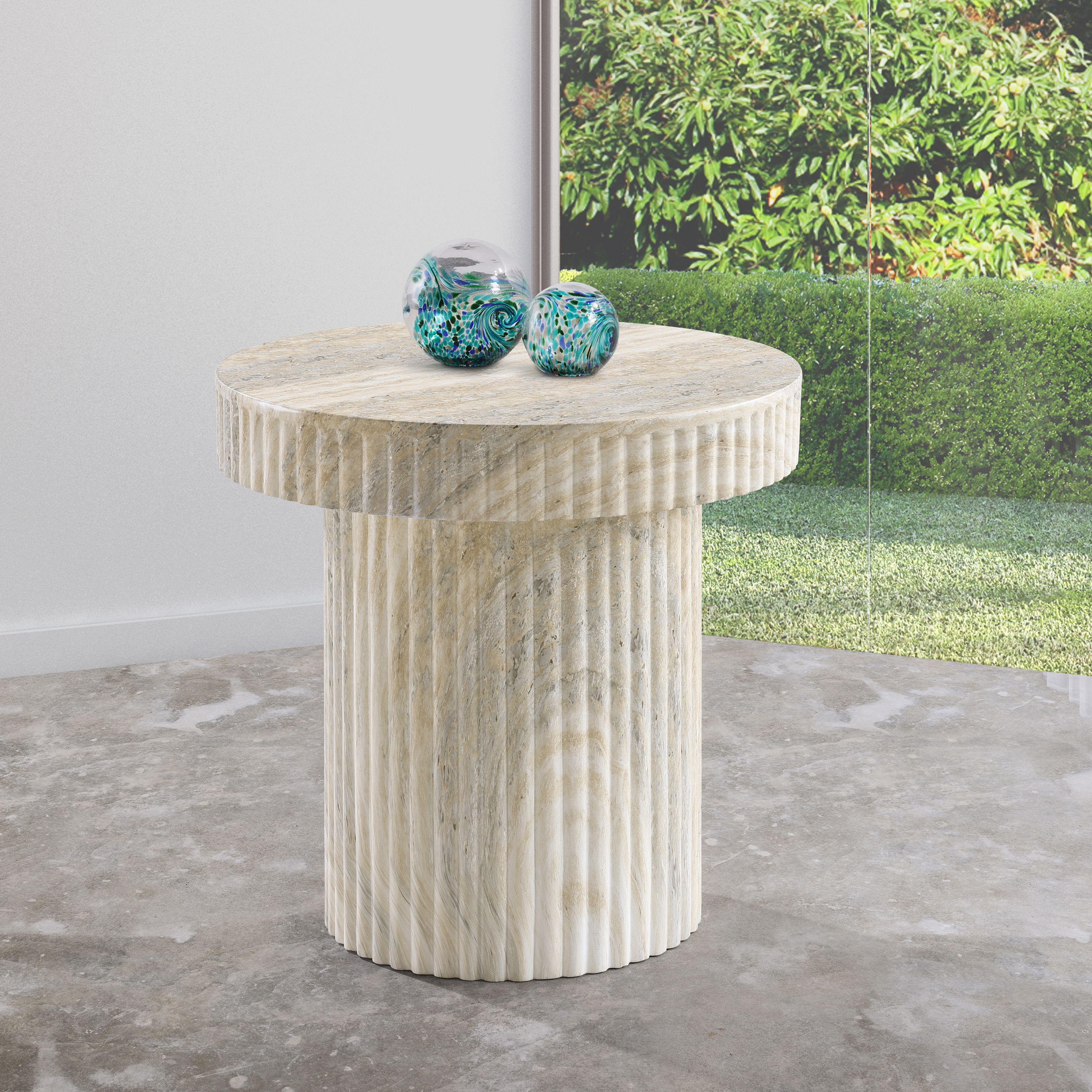 Legatto - Concrete End Table - Travertine