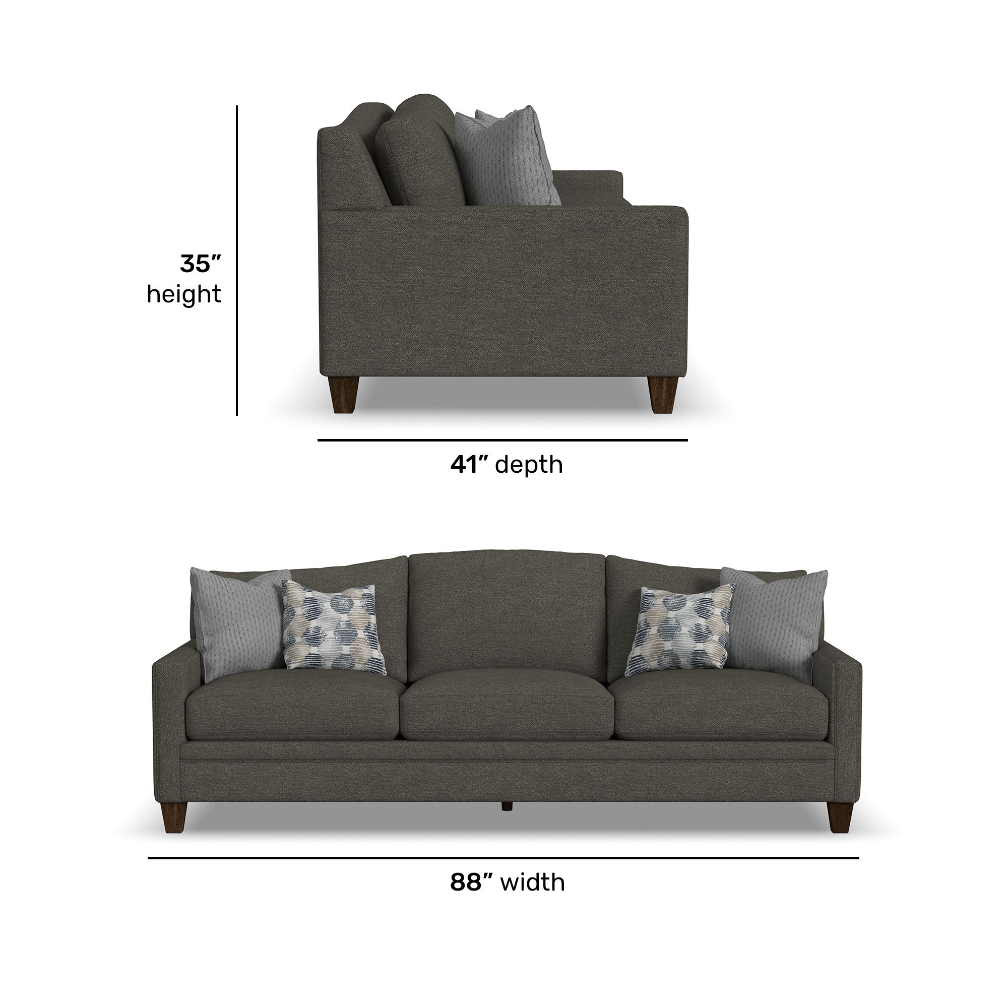 Lottie - Fabric Sofa, dark gray, view 6