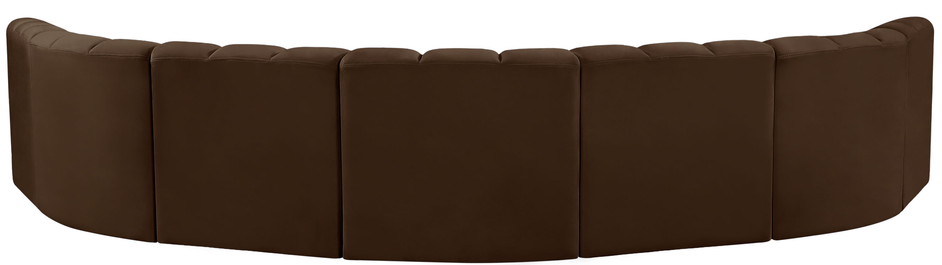 Arc - Velvet 7 Piece U-Shaped Modular Sofa - Brown