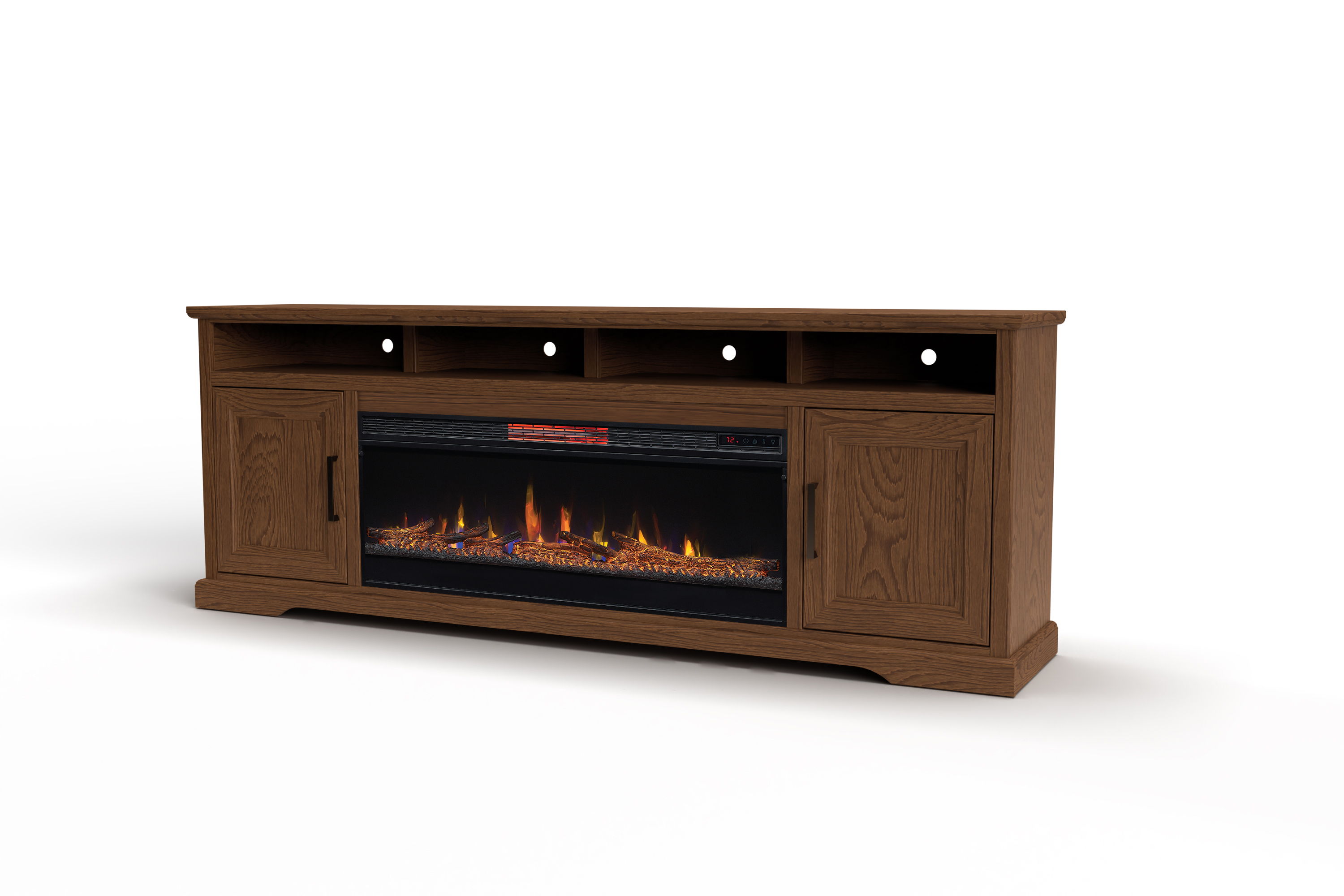 Cheyenne - 86\" Fireplace Console - Bourbon Oak
