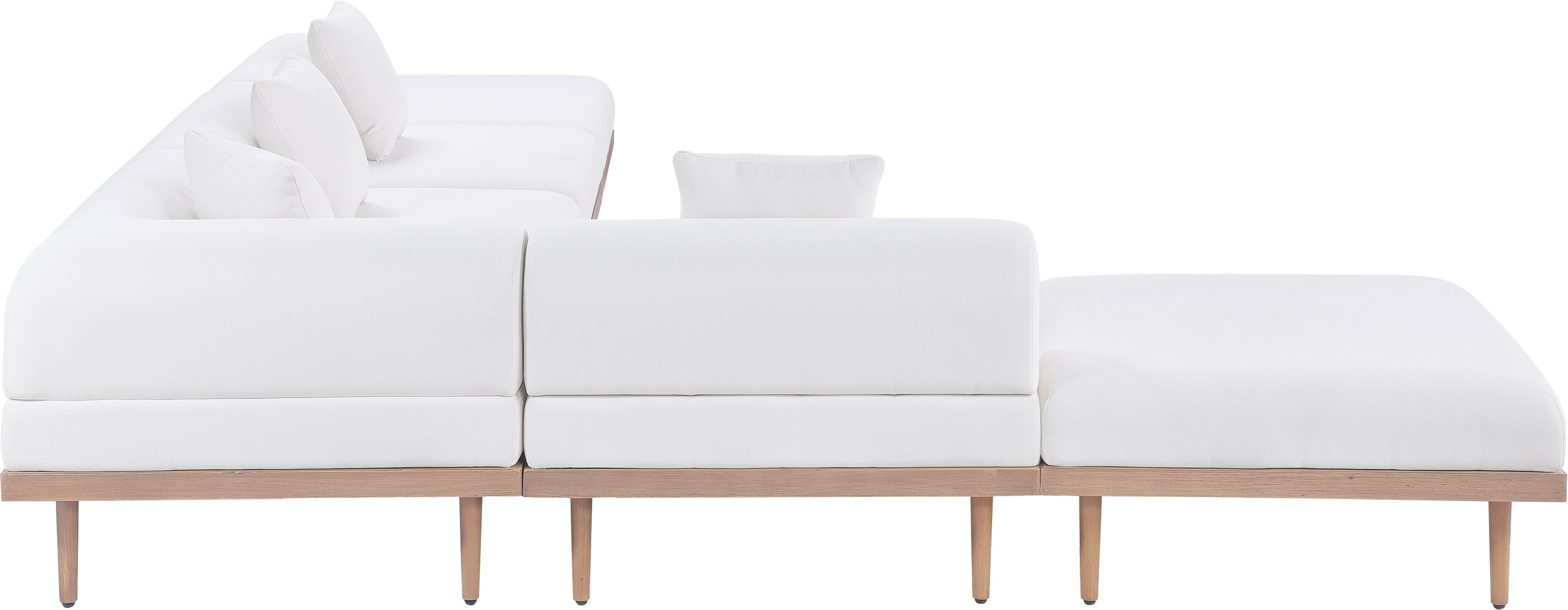 Laguna - 6 Piece 142" Outdoor Patio Modular Sectional - Cream