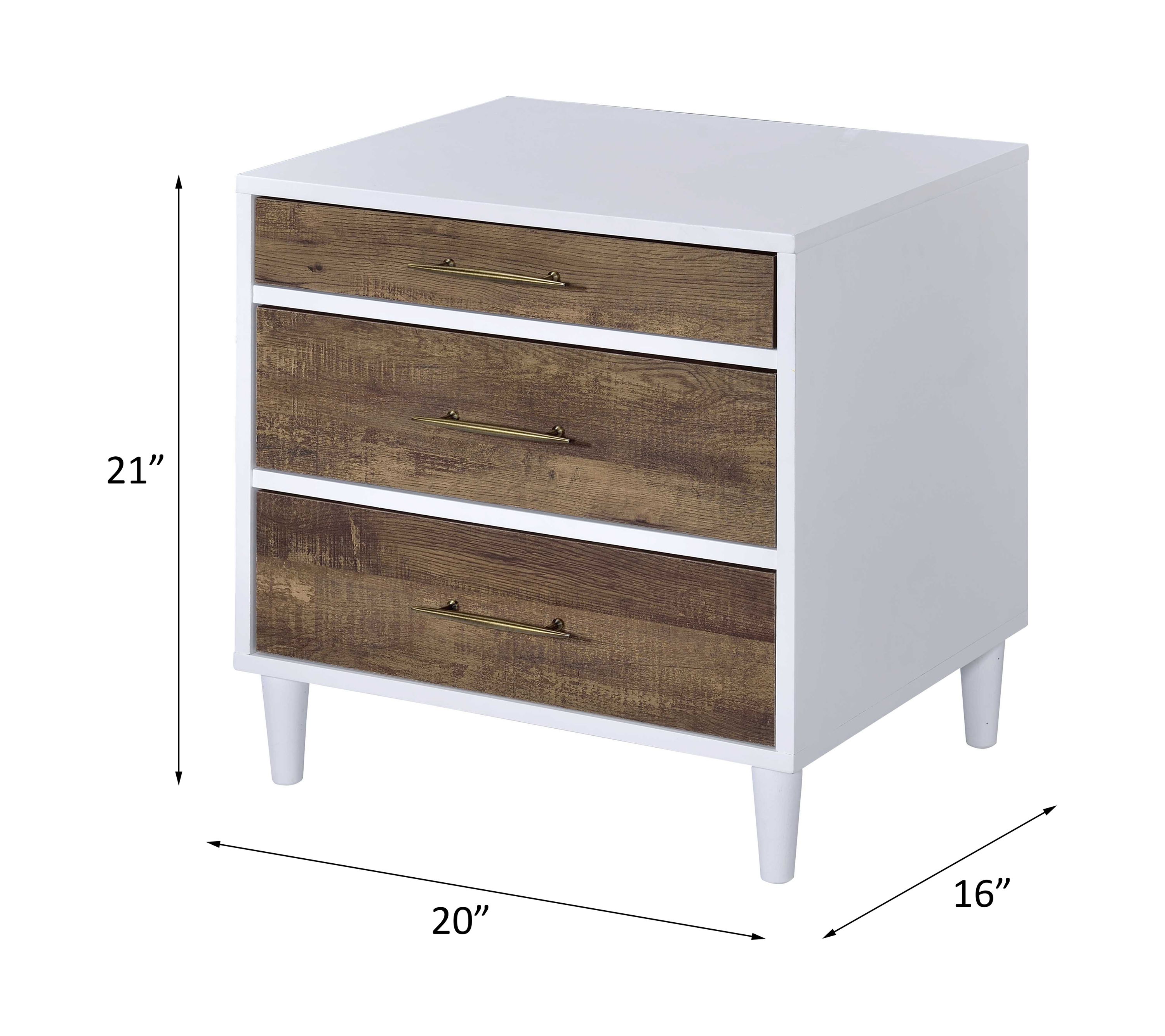 Lurel - Accent Table - White & Weathered Oak, white, view 3