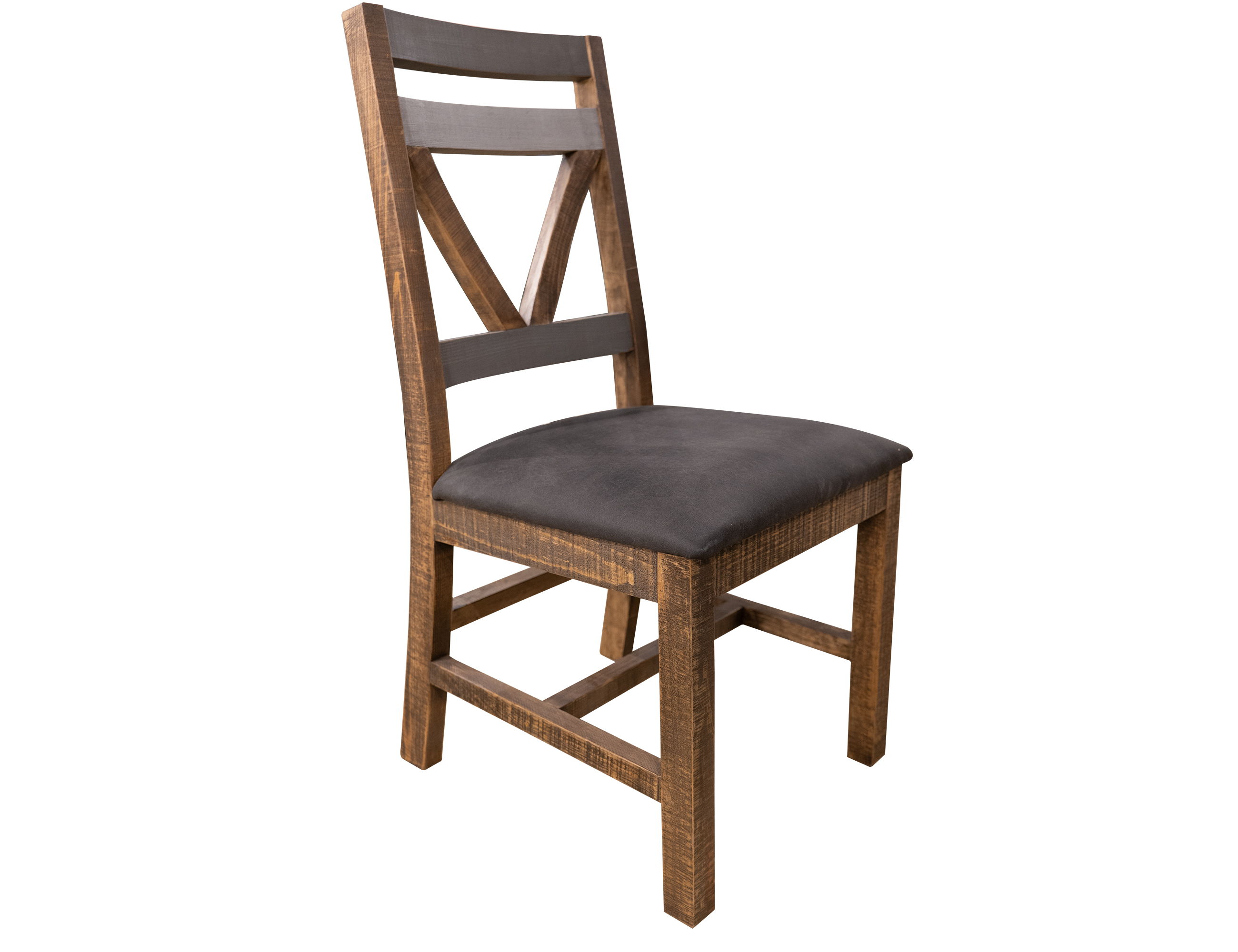 International Furniture Direct Loft Brown - Upholstered Seat Wooden Chair (Set of 2) - Two Tone Gray / Brown