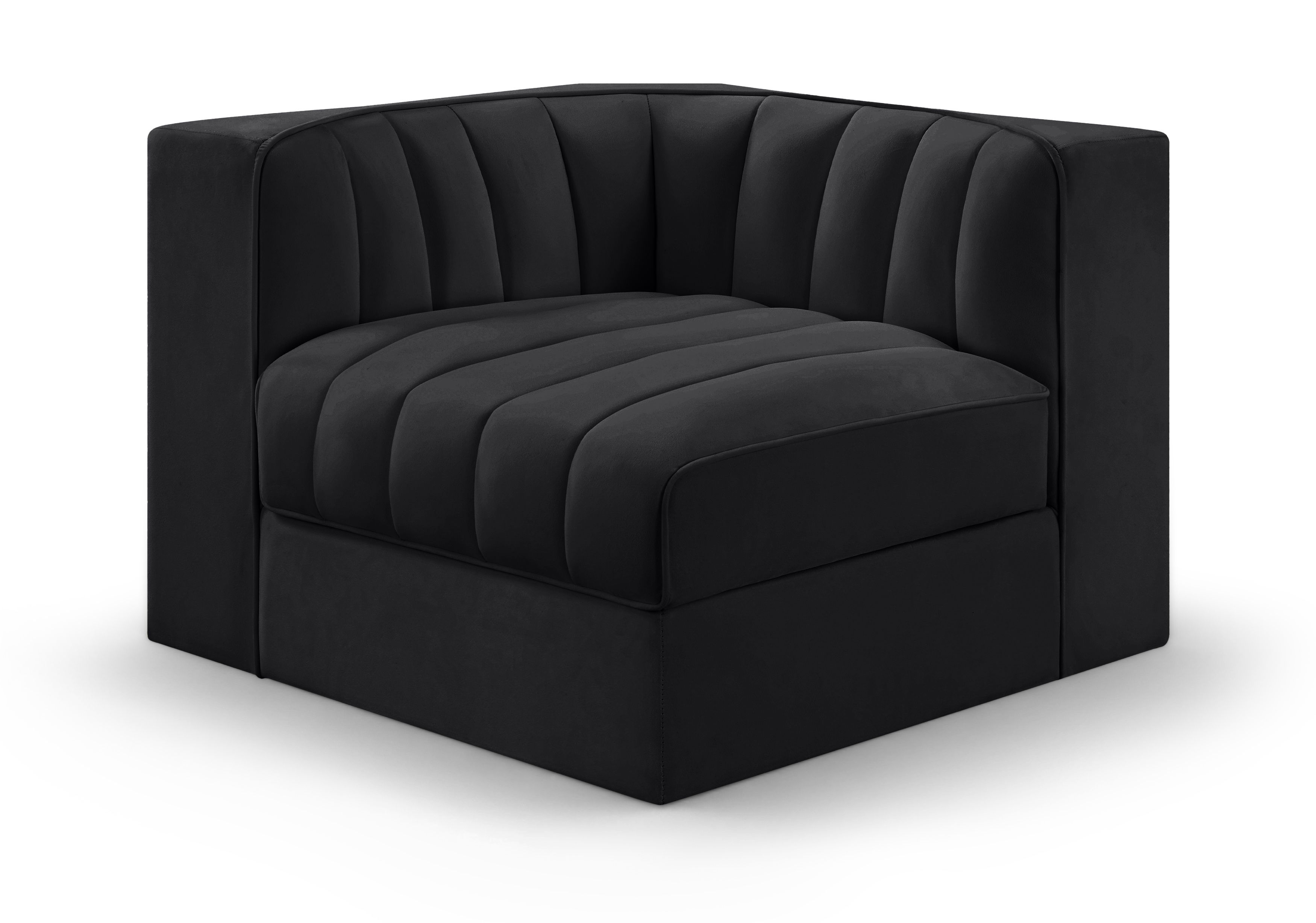 Velvet Performance Fabric Upholstered Modular Corner Chair