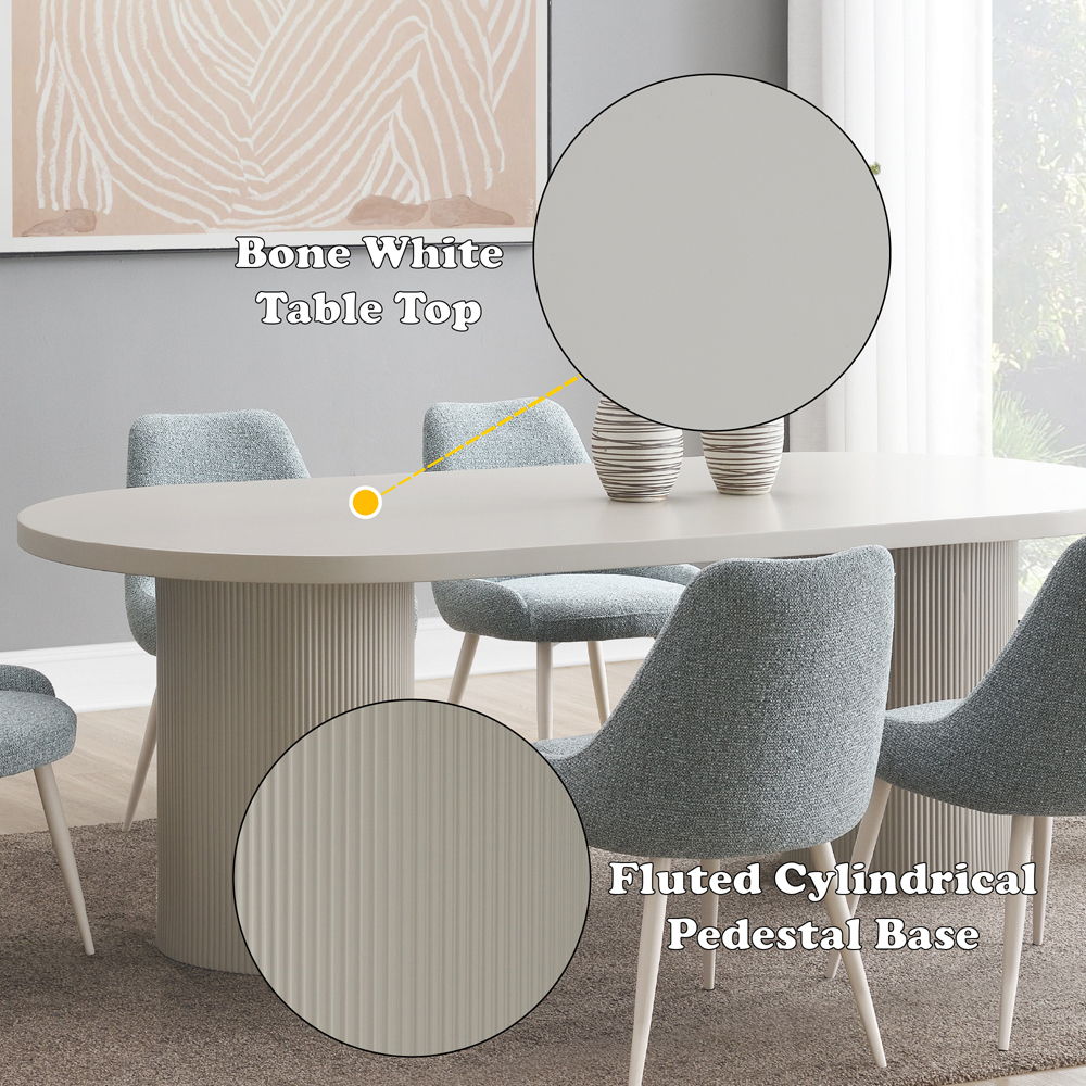 Laela - Dining Table - White, white, view 6
