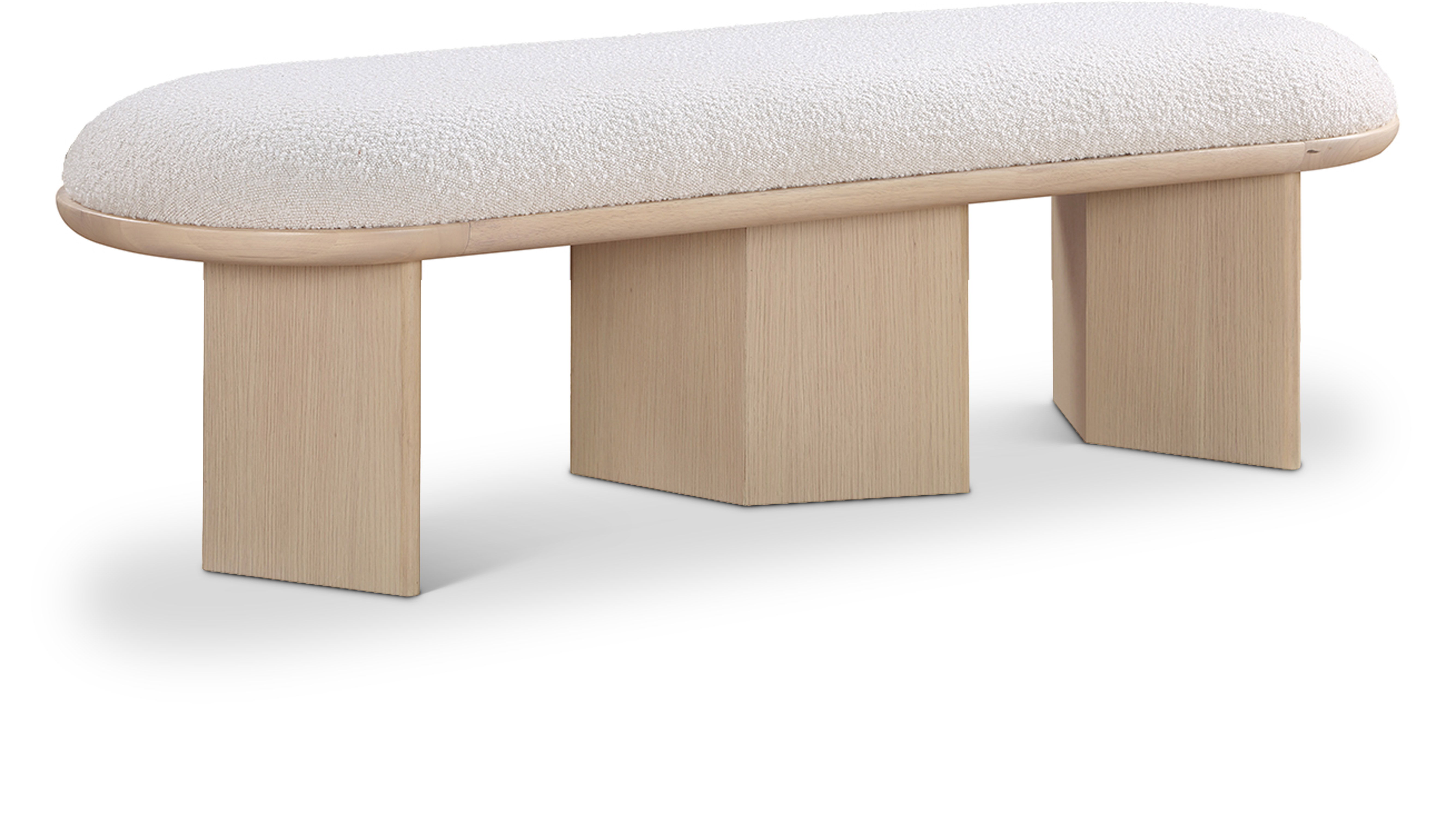 Wilshire - Bench With Natural Base - Cream