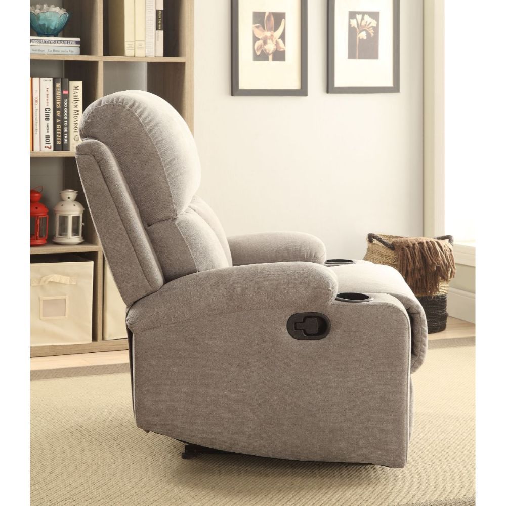 Rosia - Motion Recliner - Gray Linen, dark gray, view 3
