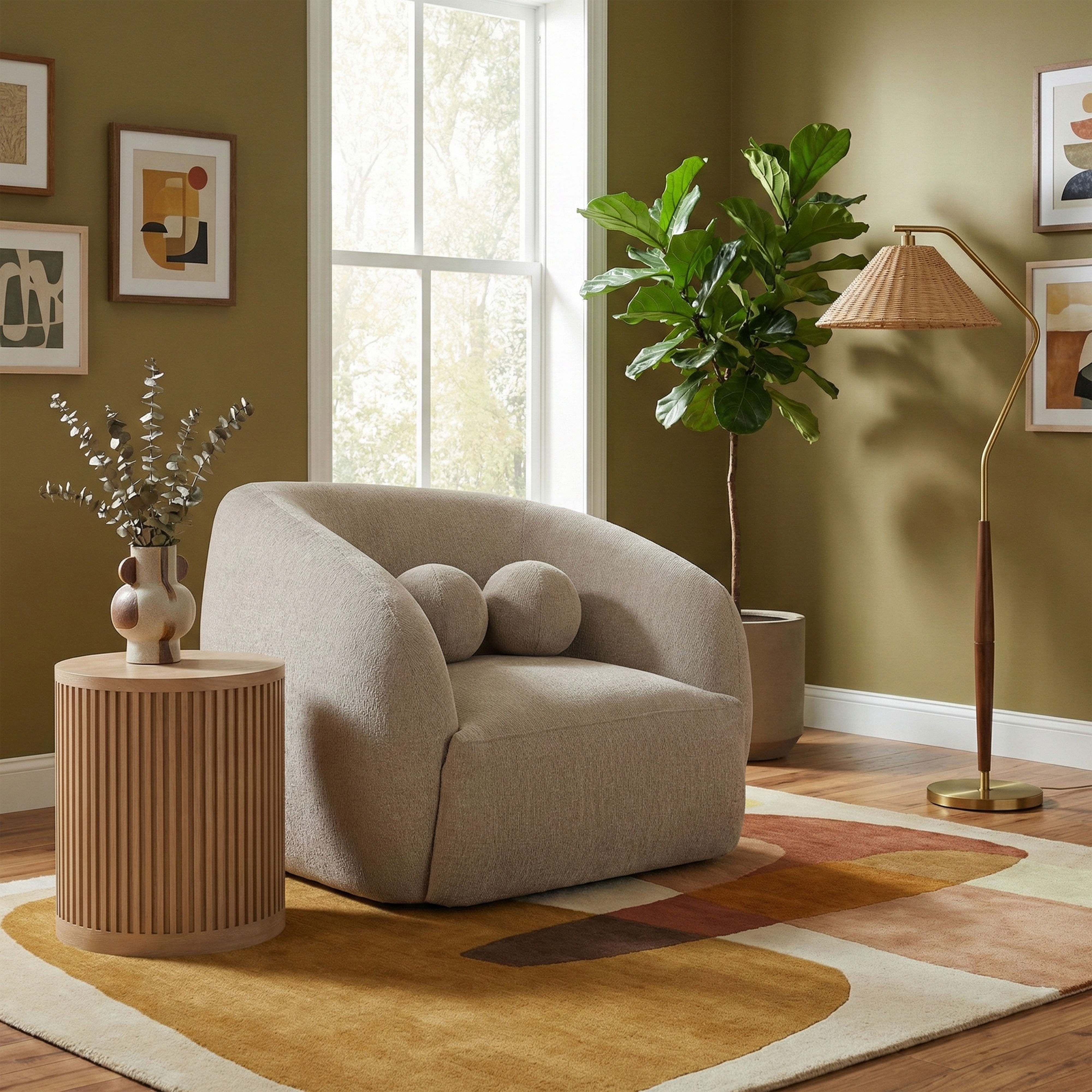 Elowen - Fabric Upholstered Chair - Beige