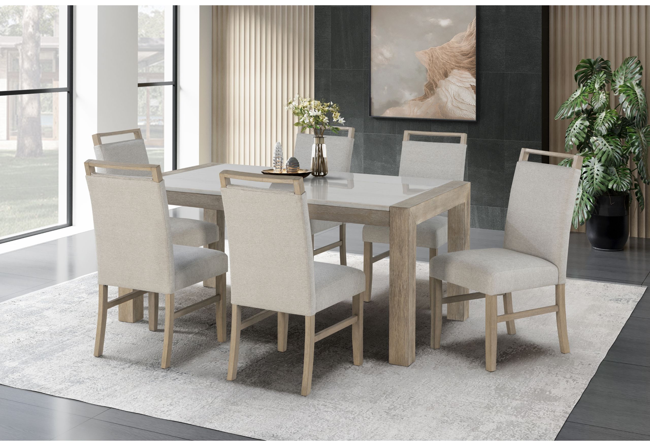 7 Pc · Dining Table And 6 Dining Chairs