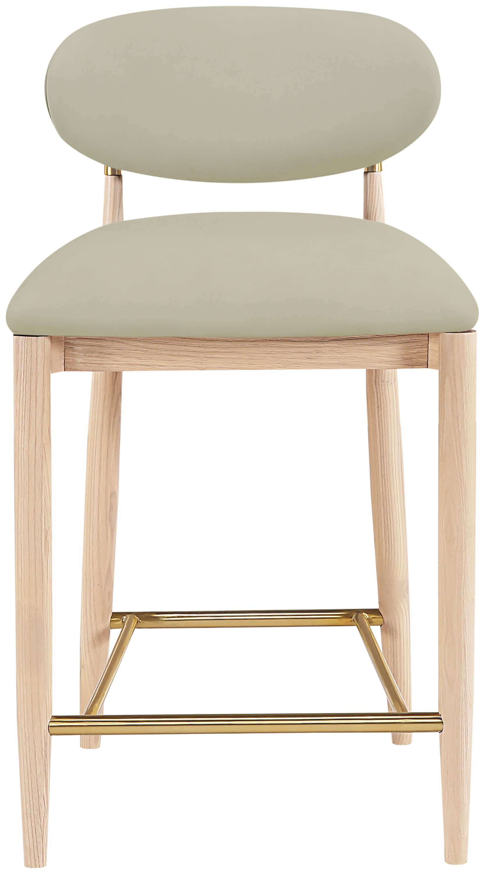 Riccio - Vegan Leather Upholstered Stool - Taupe