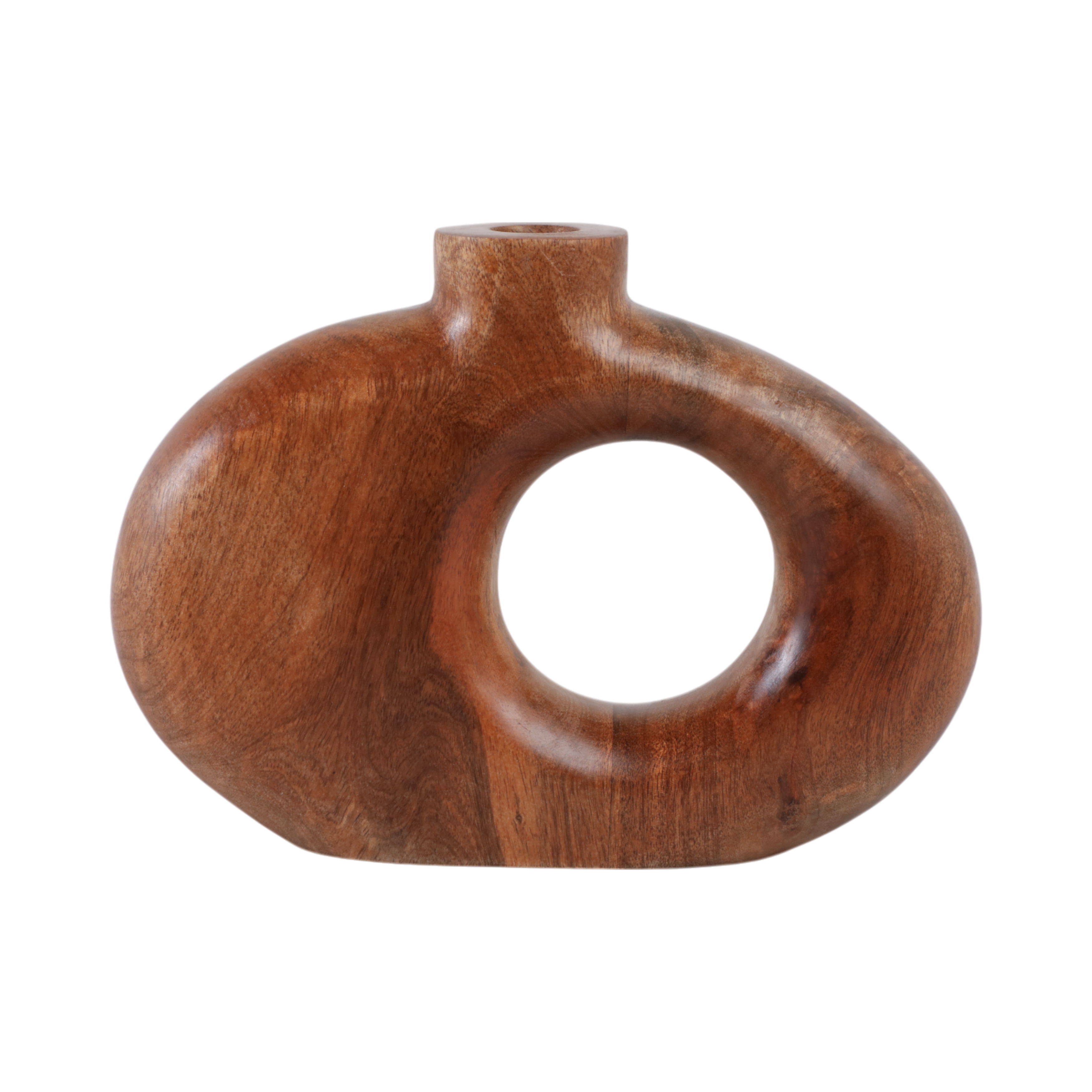 10 x 7\" Cut-Out Wood Vase - Natural
