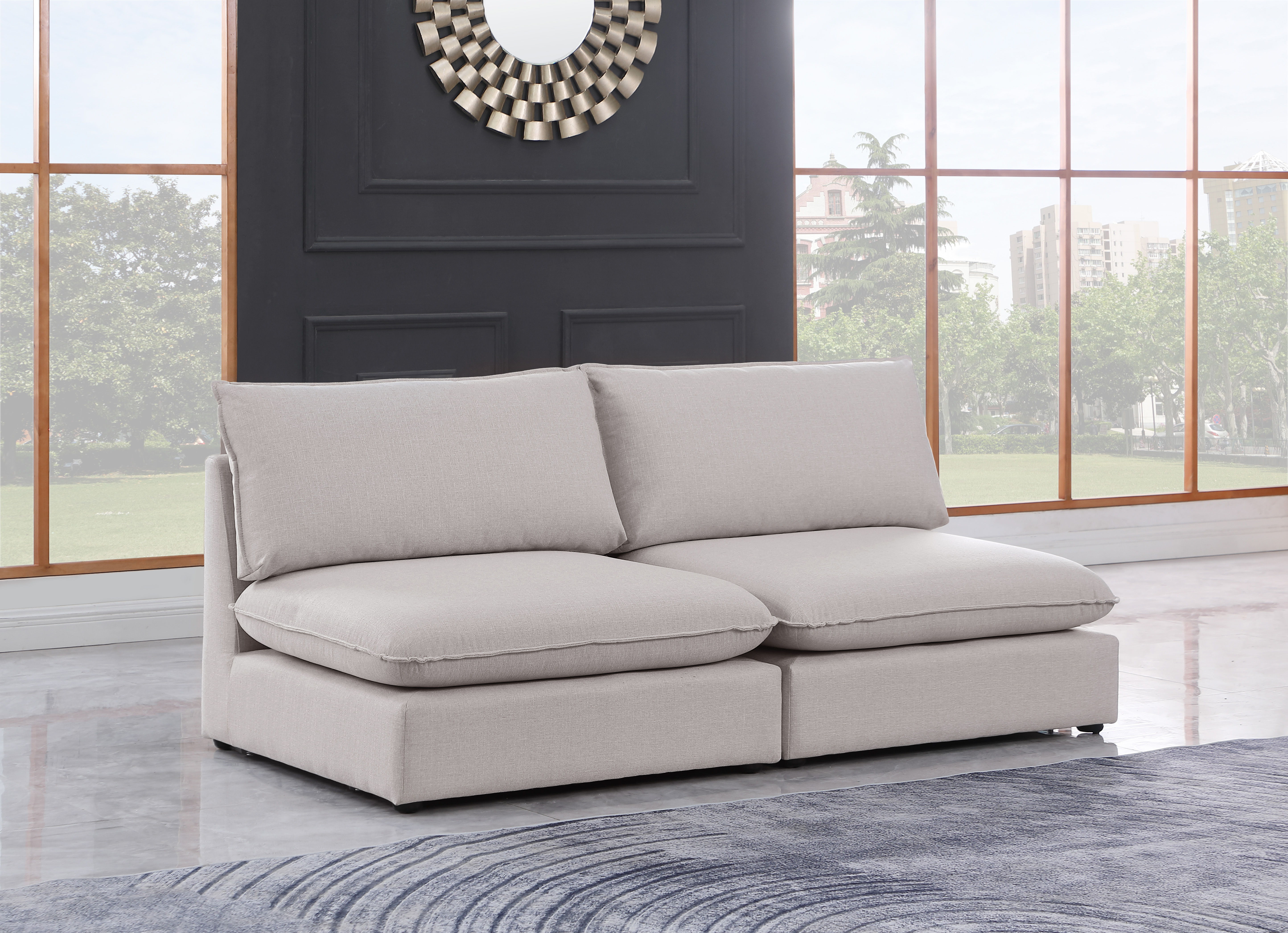 Mackenzie - 2 Piece Modular Armless Sofa - Beige