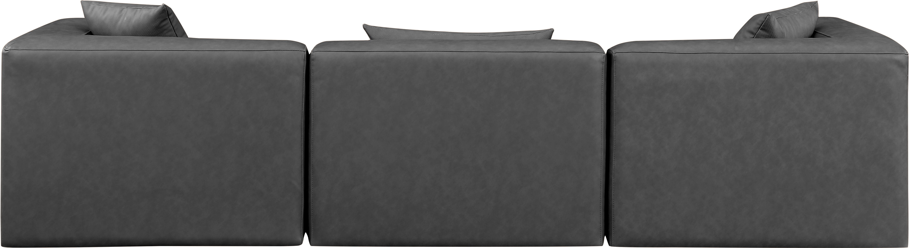 Cube - Modular 3 Piece Sofa - Charcoal Gray