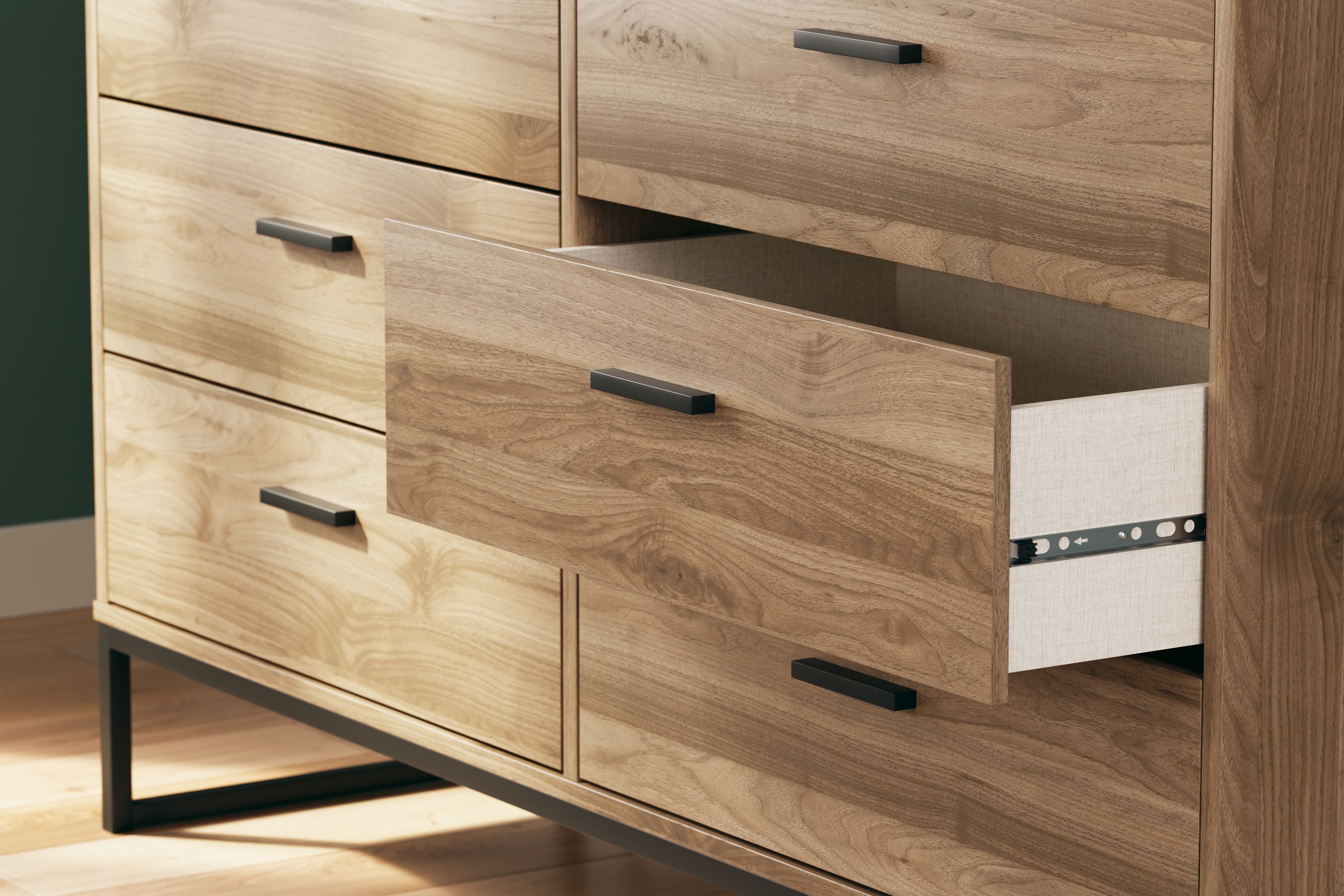Deanlow - Six Drawer Dresser - Honey, light brown