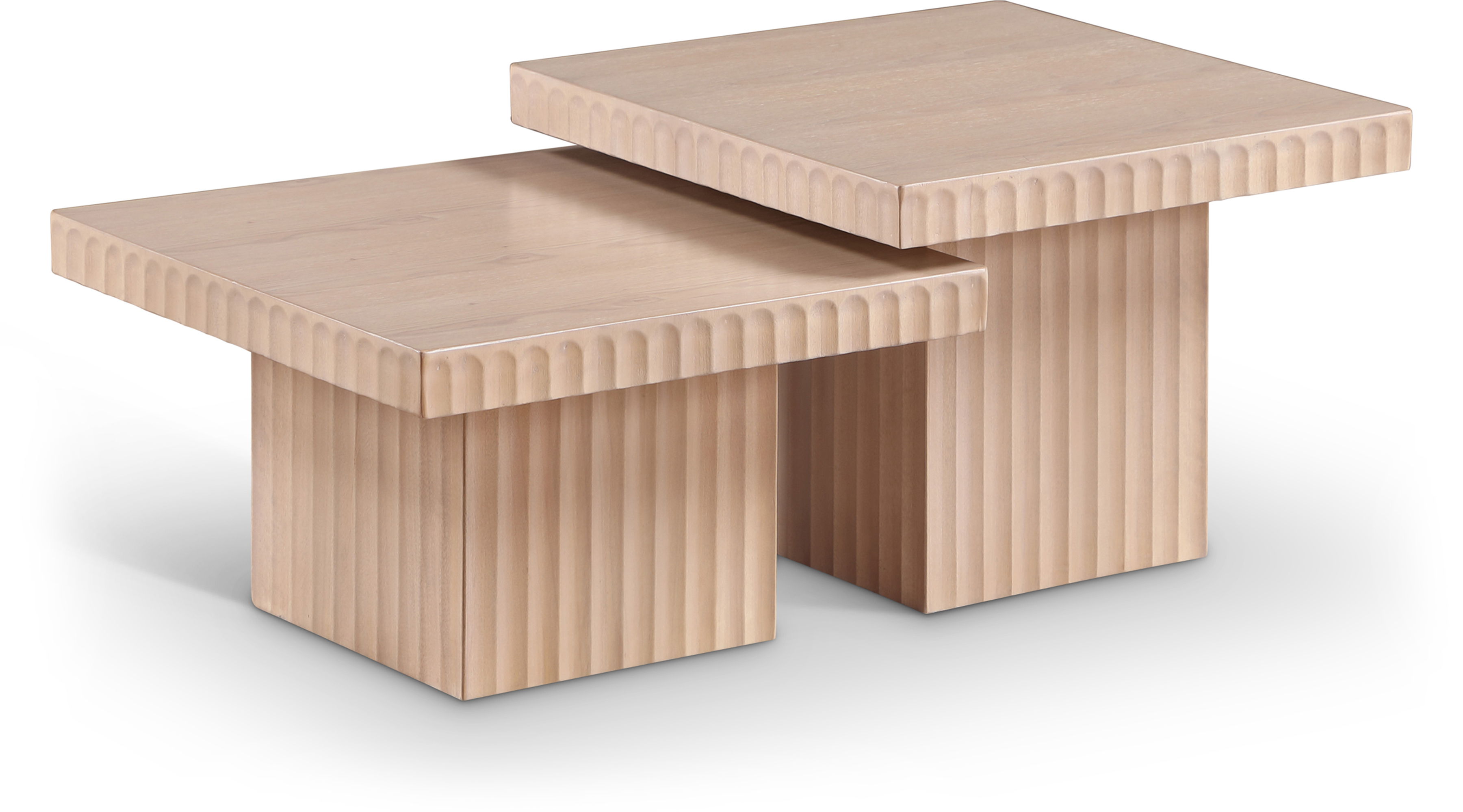 Spencer - 15" Oak Veneer 2 Piece Coffee Table - Natural