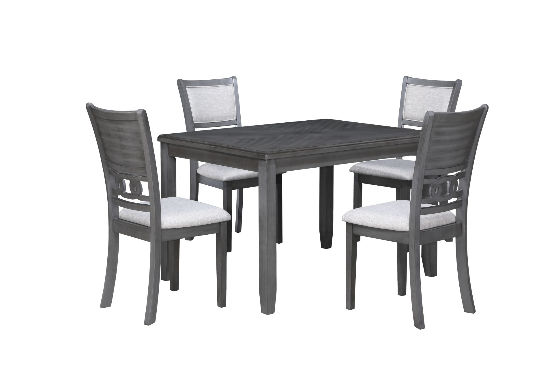 Gia - 5 Piece Rectangle Dining Set (Table & 4 Chairs) - Gray