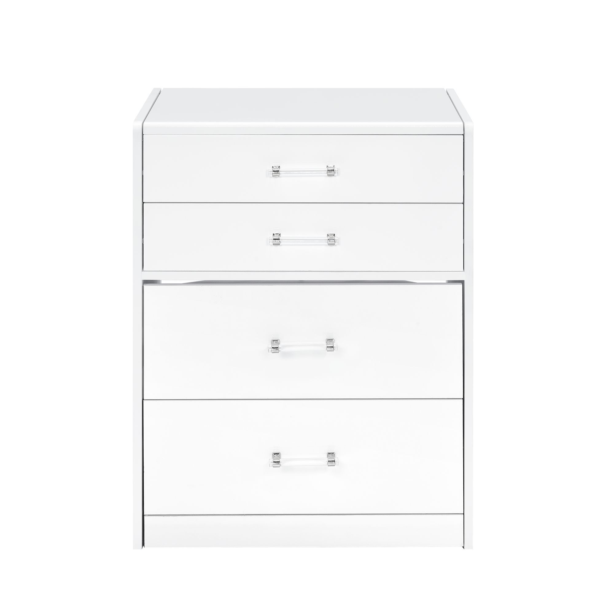 Irvine - Mini Vanity With Stool, LED And USB - Glossy White