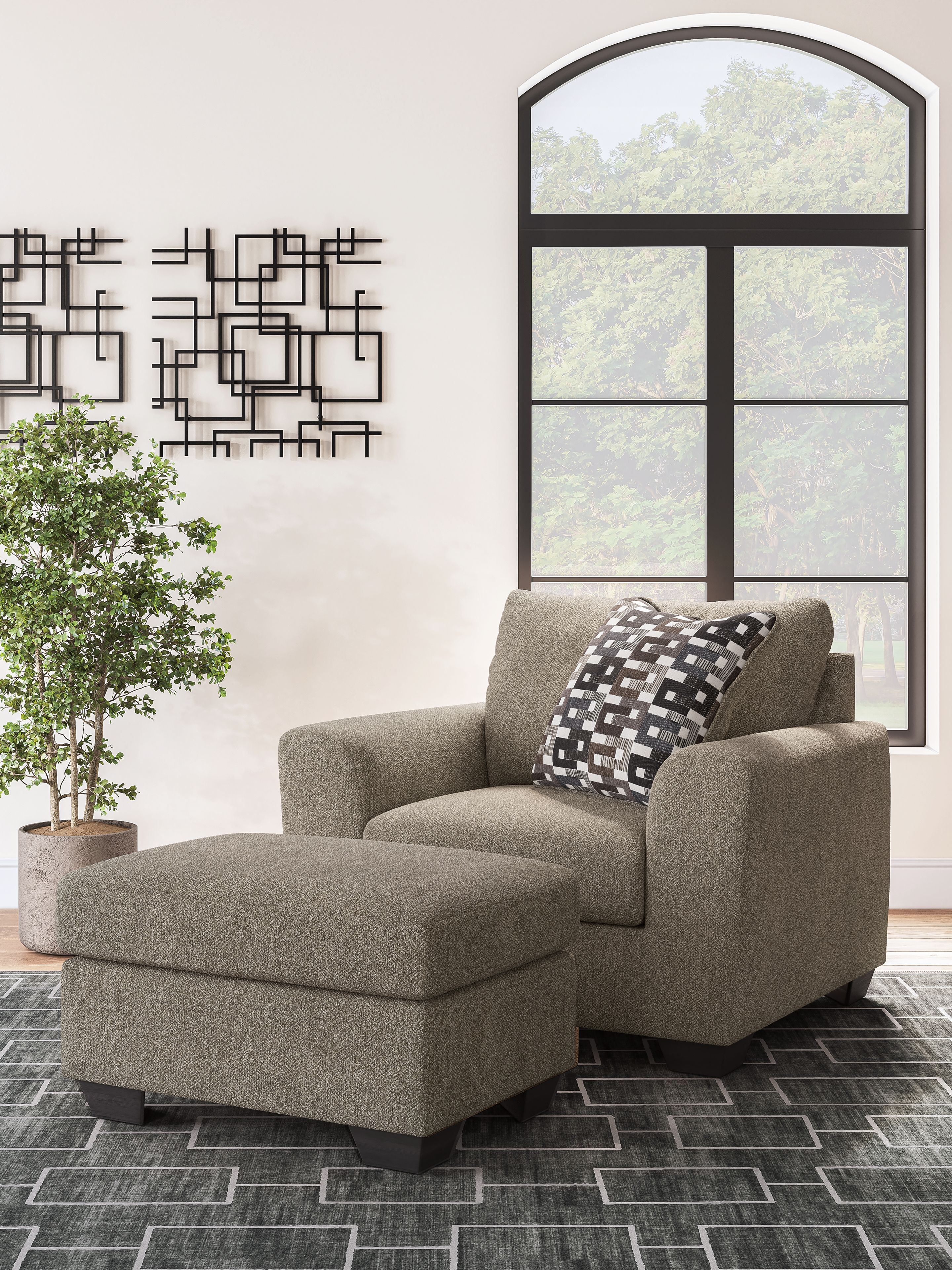 Triston-Peaks - 2 Pc. - Chair And A Half, Ottoman - Suede