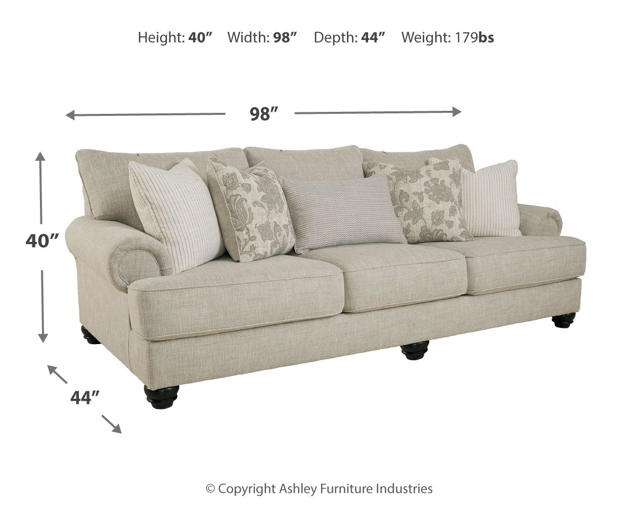 Ashley Furniture Asanti - Sofa - Fog - Image 7