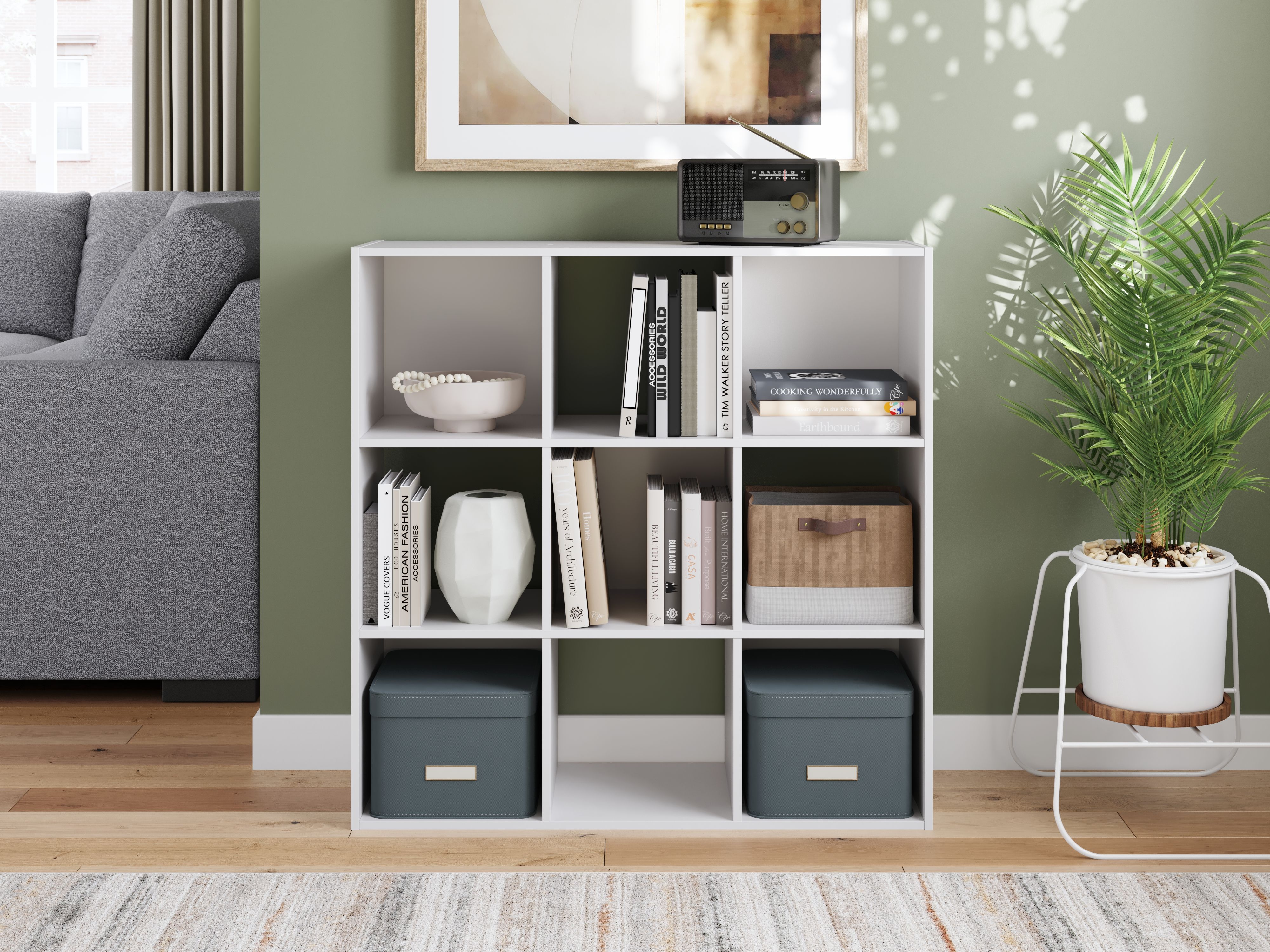 Ashley Furniture Onita - Nine Cube Organizer - White - Image 2