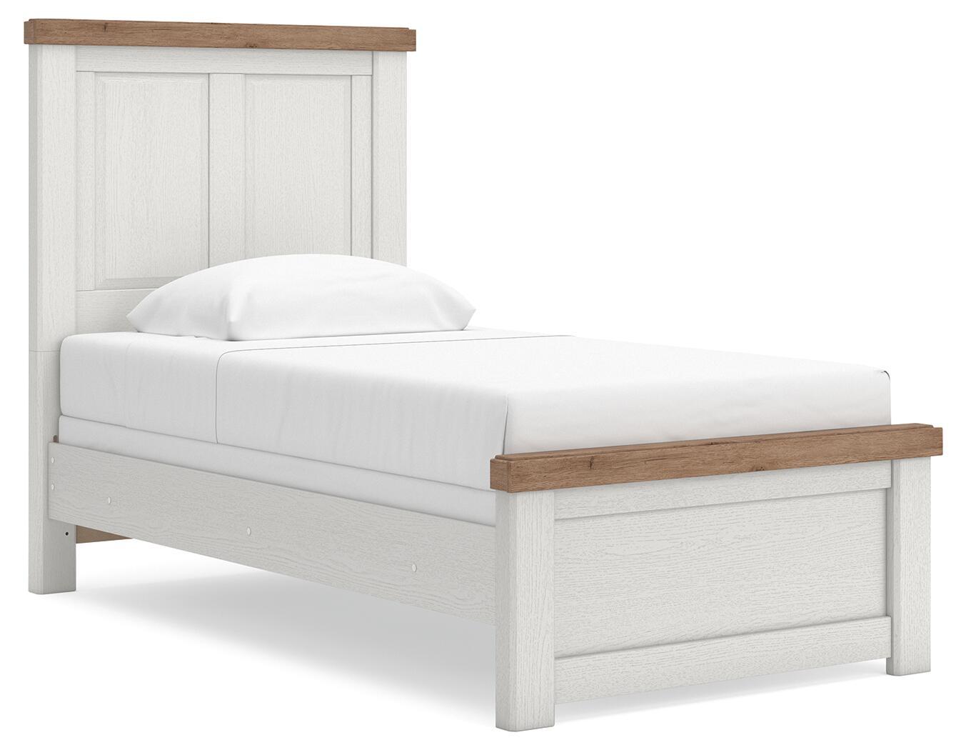 Savonport - Twin Panel Bed - White / Brown