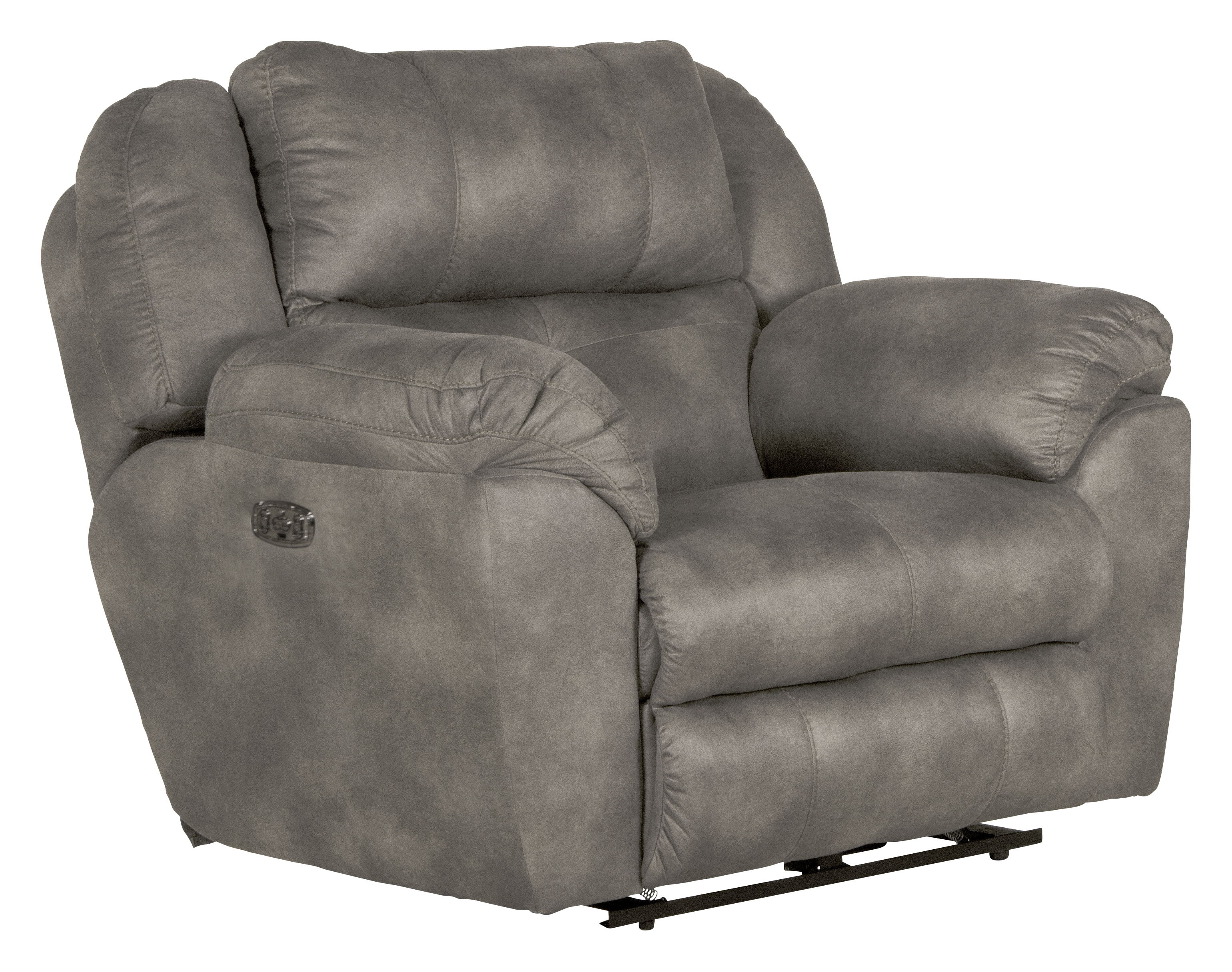 Ferrington - Power Lay Flat Recliner With Power Adjustable Headrest & Lumbar - Steel