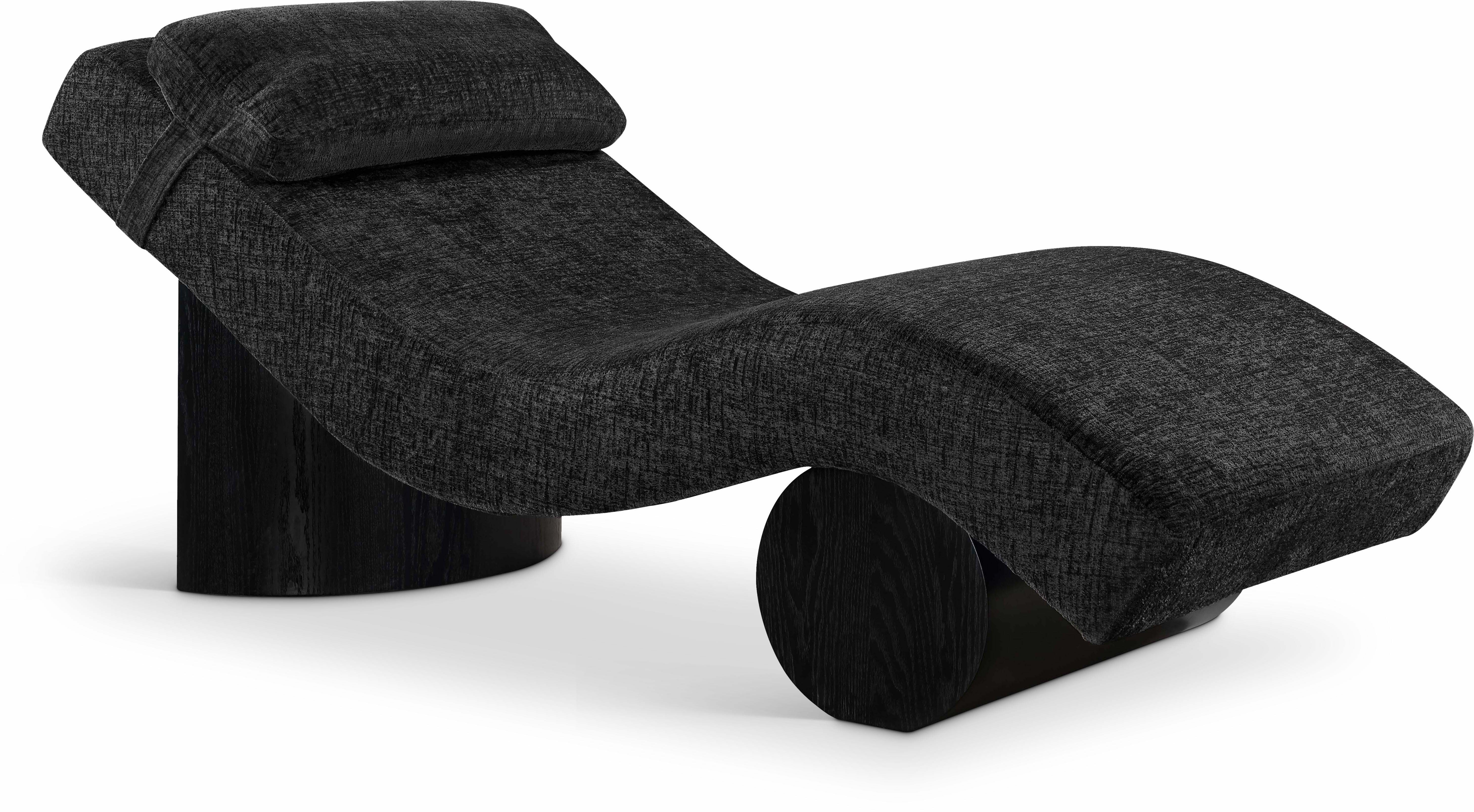 Marcella - Fabric Upholstered Chaise Lounge - Black