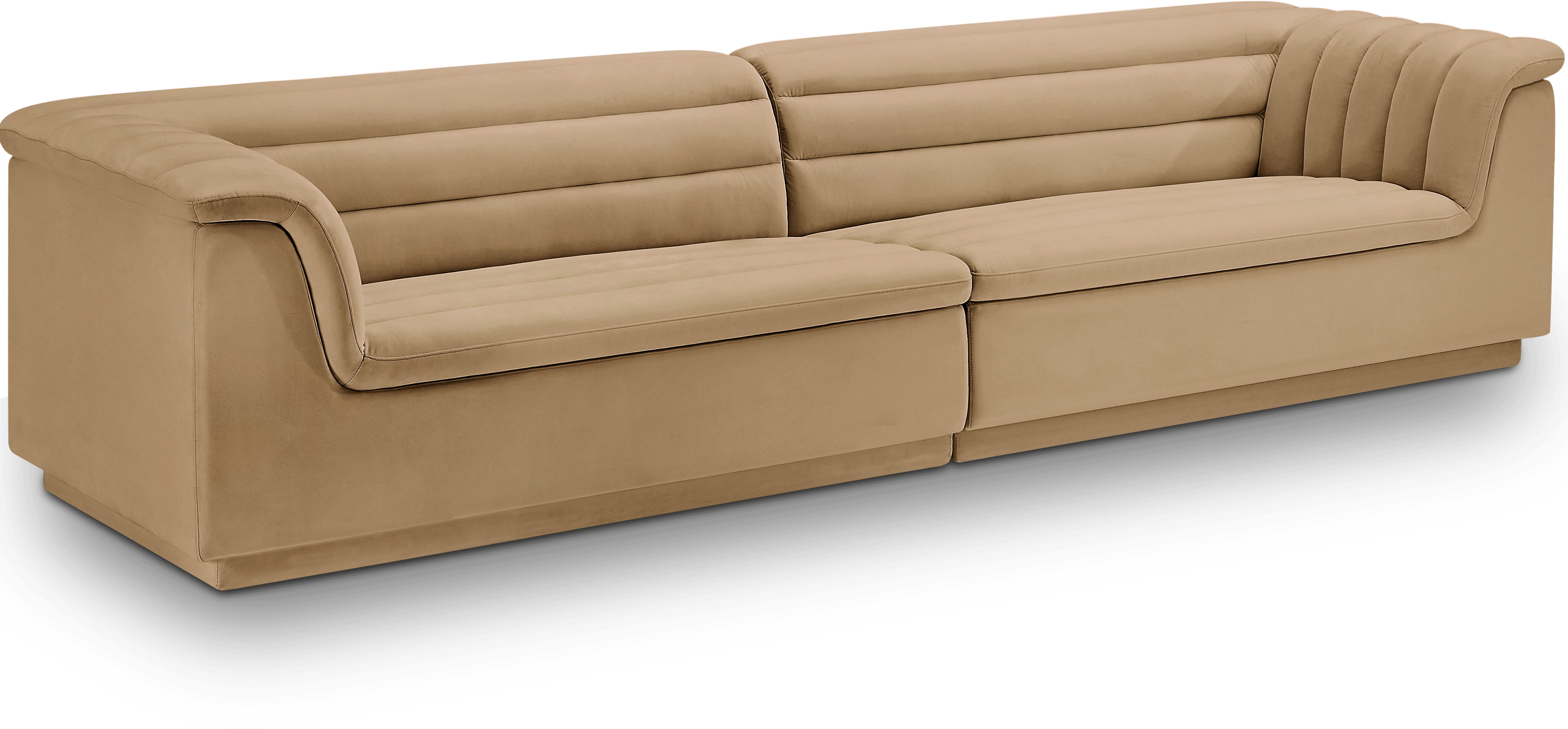 Cascade - Velvet Modular Sofa - Camel