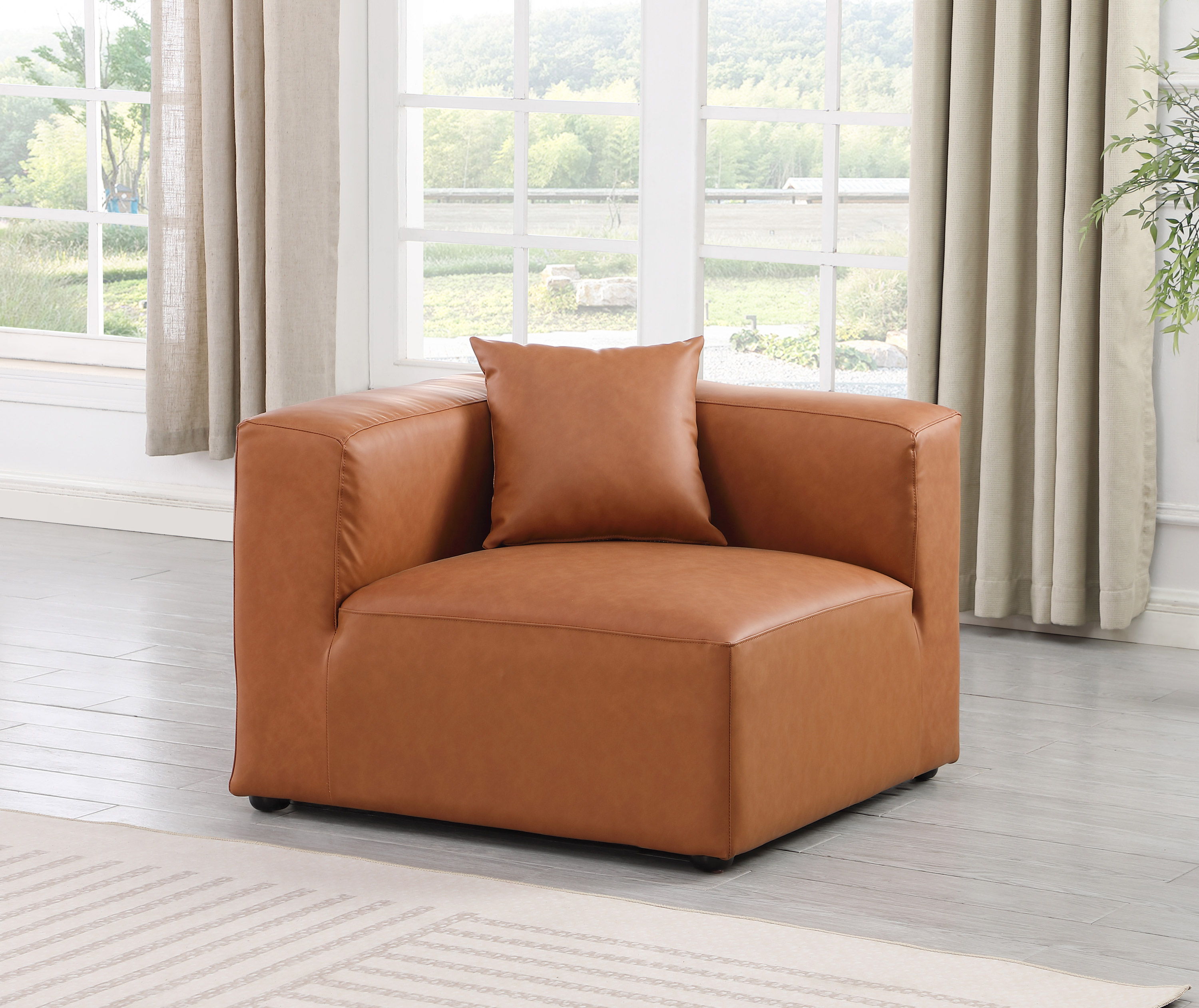 Cube - Corner Chair - Cognac