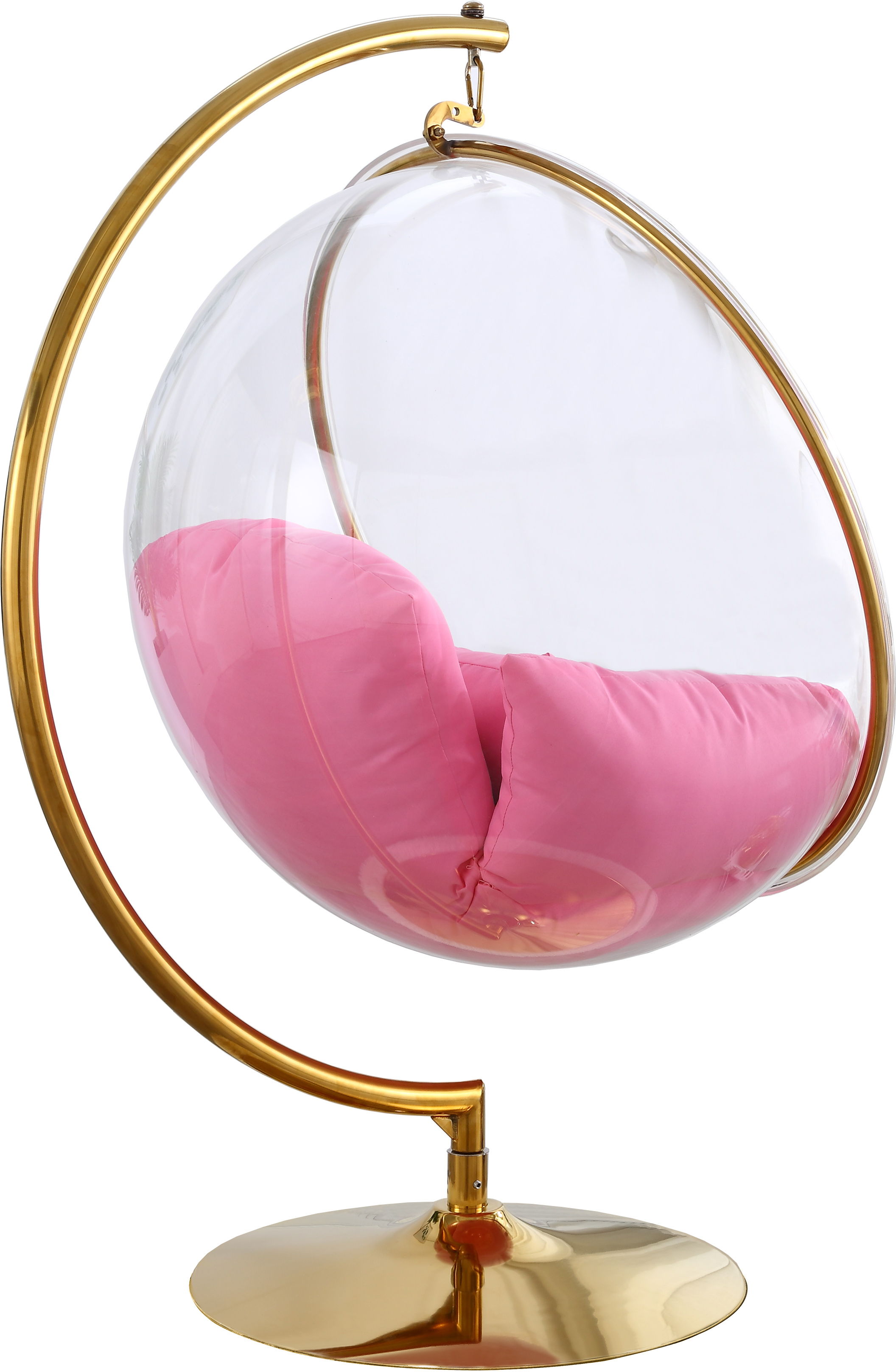 Luna - Fabric Swing Bubble Accent Chair - Pink