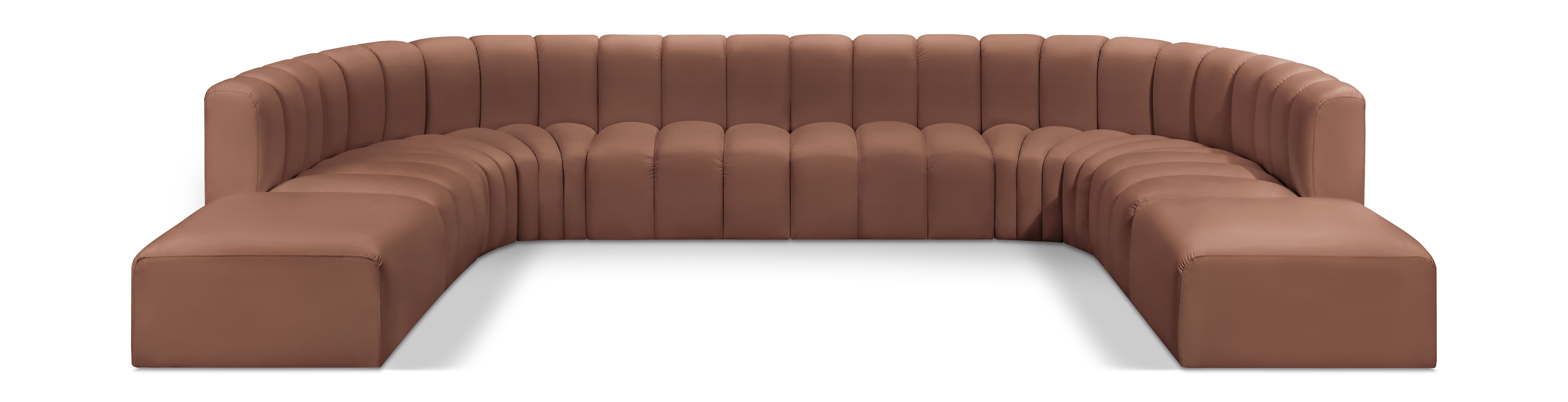 Arc - Faux Leather Modular Sectional - Cognac