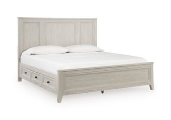 Darbonton – King/California King Panel Footboard With Roll Slats – Dove White